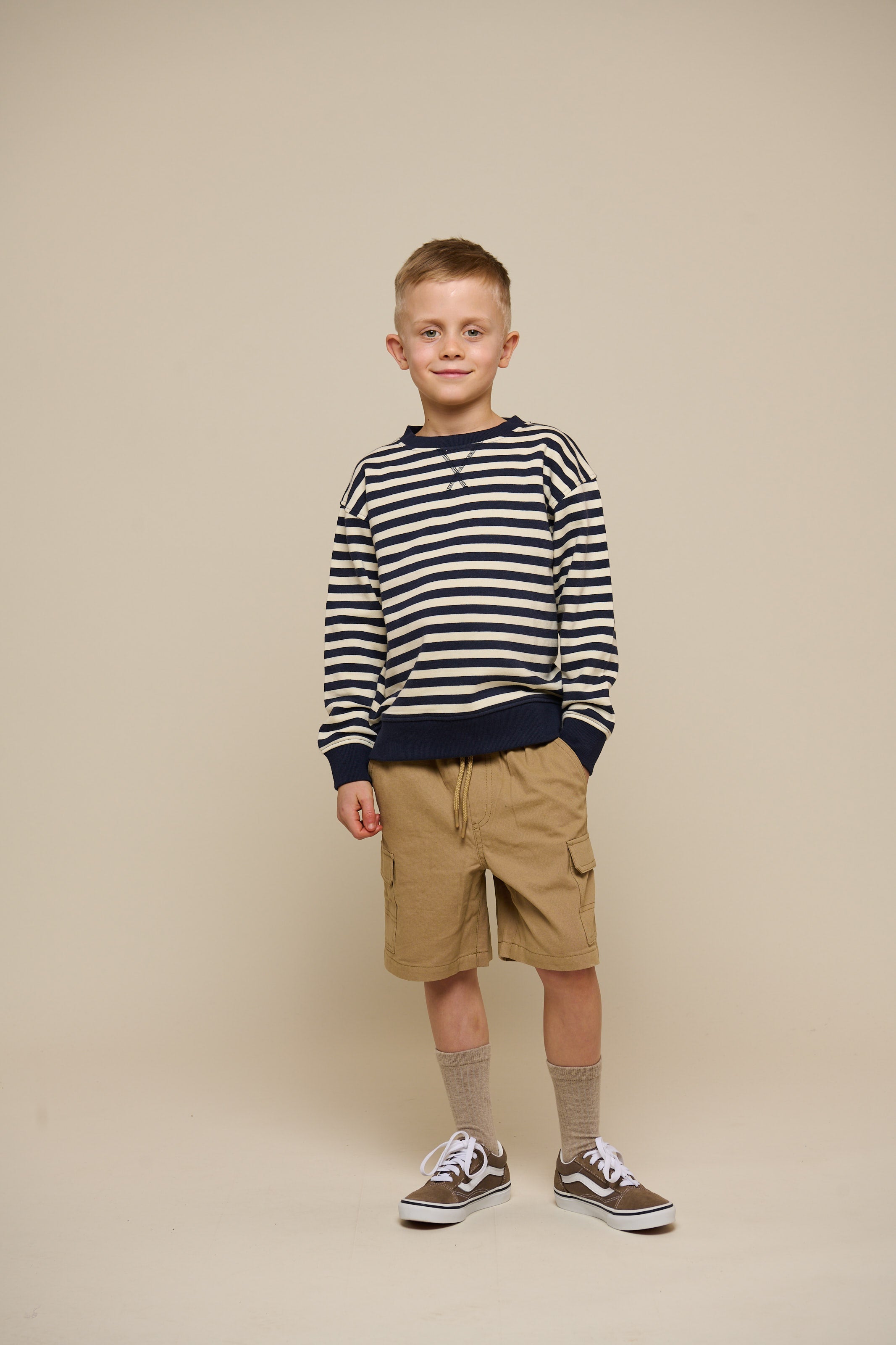 Gestreepte Crewneck Sweatshirt - Tween - Navy Stripe | 101345 Cole