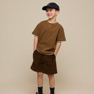 Gestructureerd T-shirt met korte mouwen - Tween - Coffee | 100712 Malthe