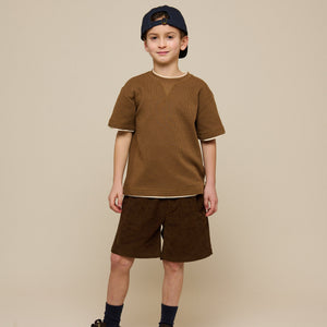 Pull-On Ribfluwelen Shorts - Tween - Dark Brown | 101105 Tobias