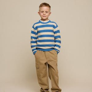 Gestreept Gebreid - Tween - Dusty Blue / Offwhite | 101284 Brady