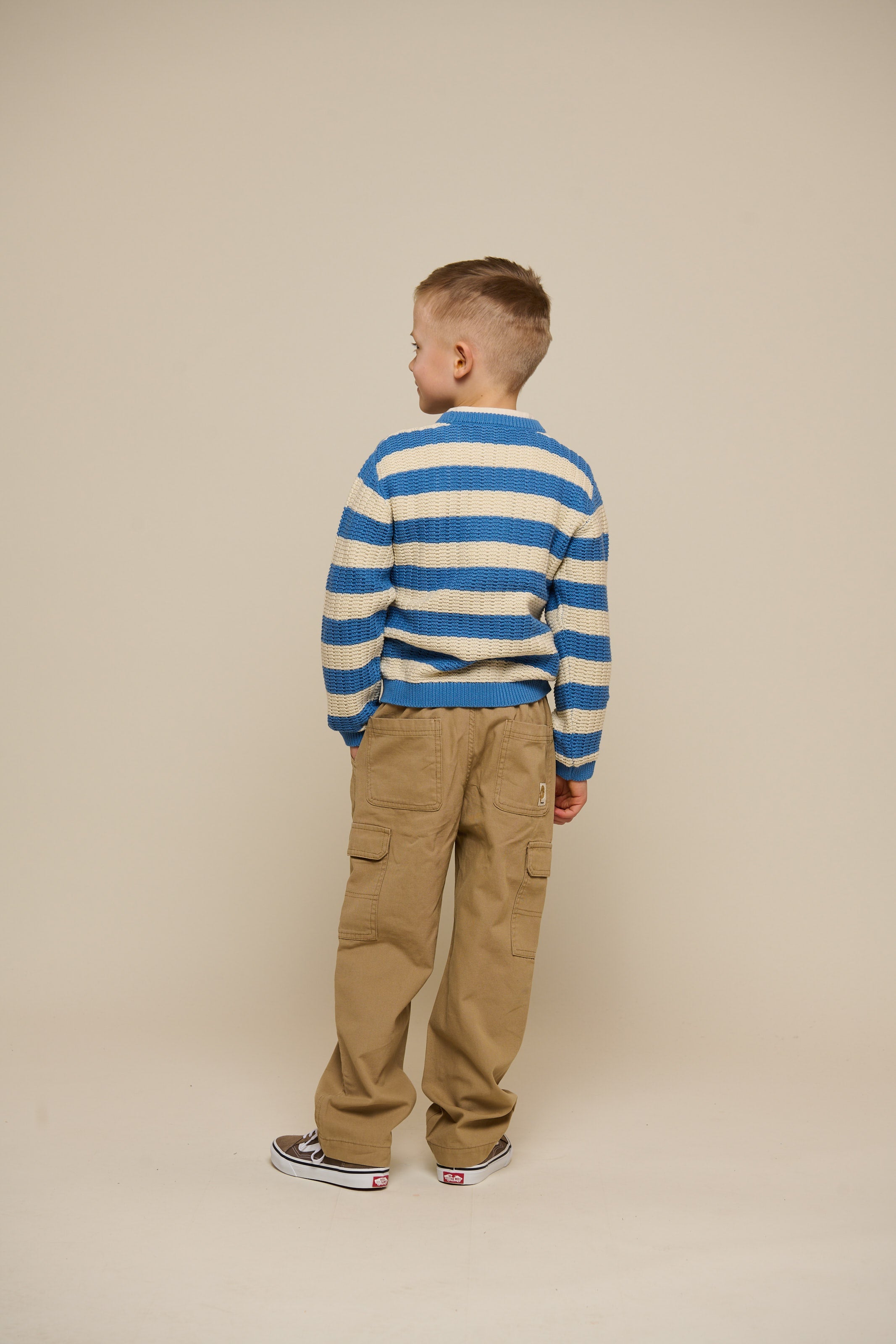 Gestreept Gebreid - Tween - Dusty Blue / Offwhite | 101284 Brady