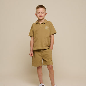 Gestructureerd Jersey Polo T-shirt - Tween - Khaki | 101218 Sonny