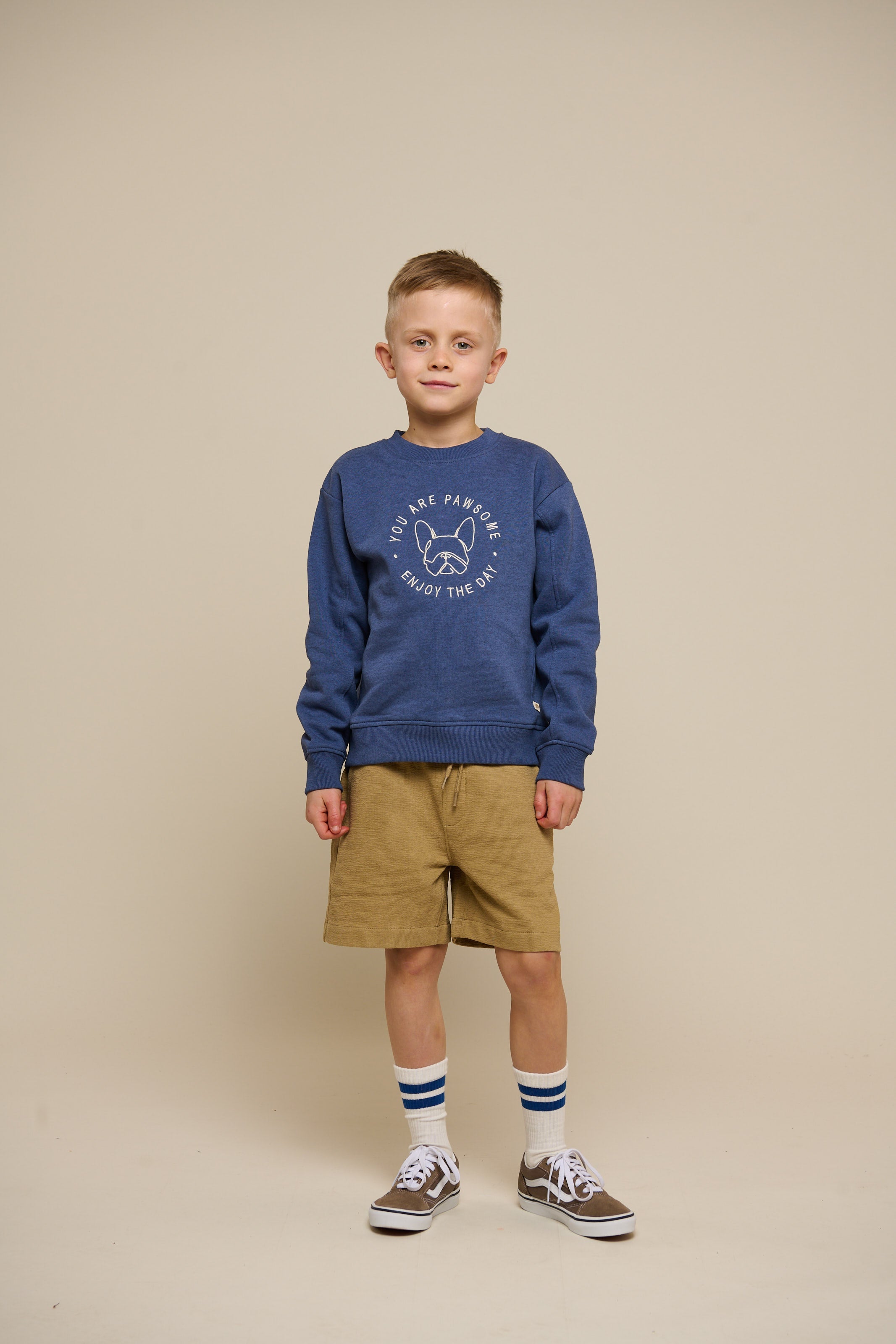 Sweatshirt met ronde hals - Tween - Indigo Blue Melange | 100889 Justin