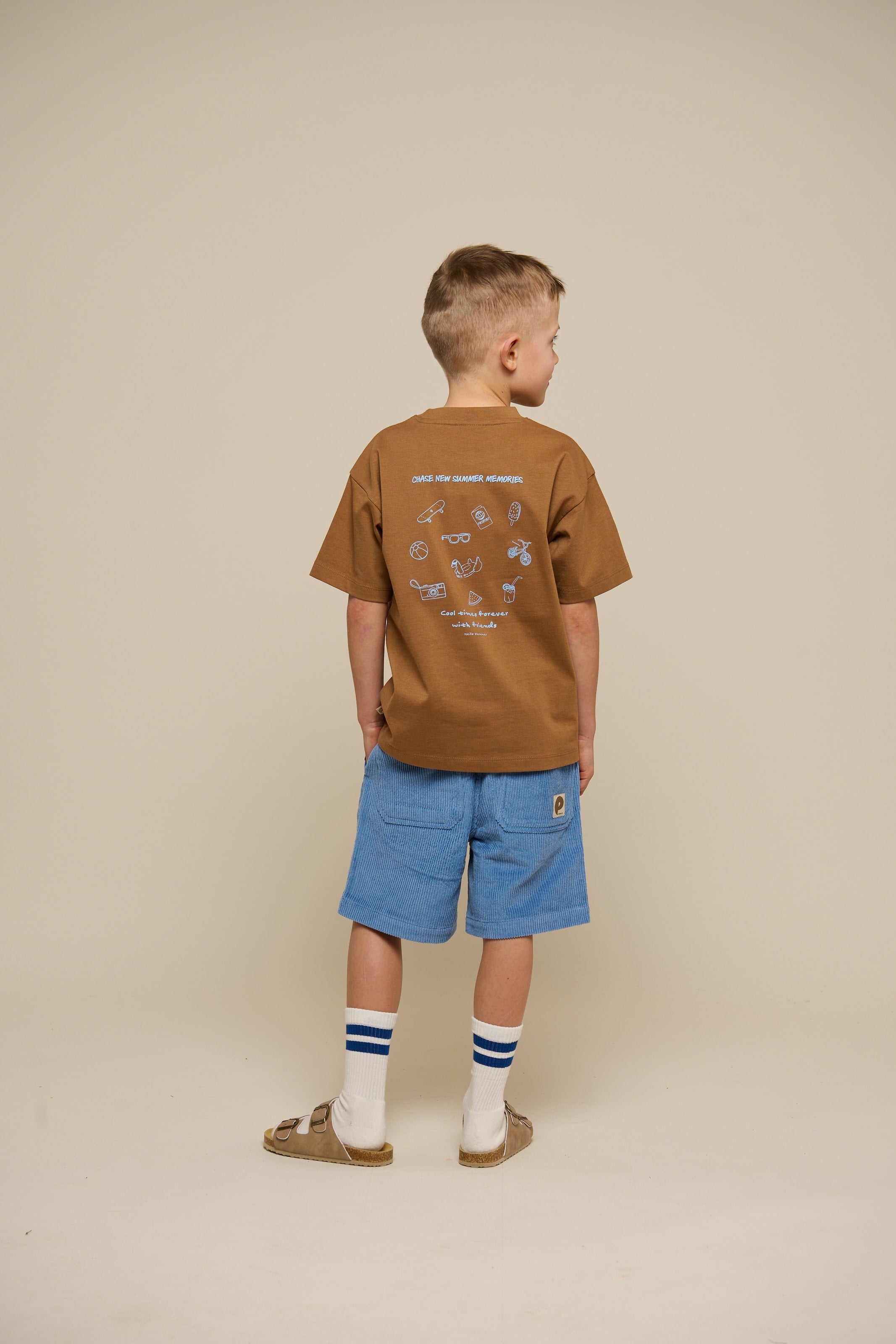 Pull-On Ribfluwelen Shorts - Tween - Dusty Blue | 101101 Tobias