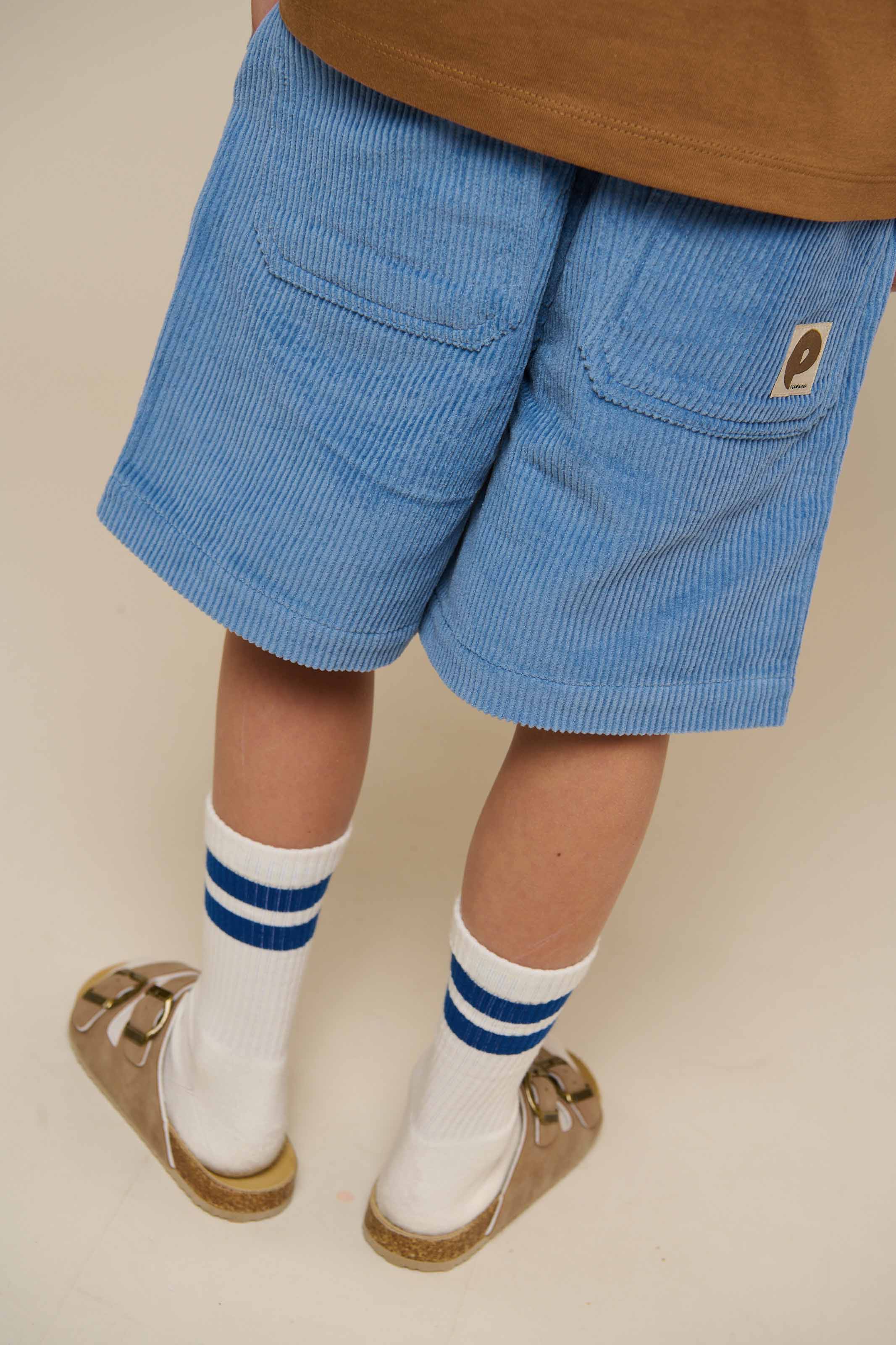 Pull-On Ribfluwelen Shorts - Tween - Dusty Blue | 101101 Tobias
