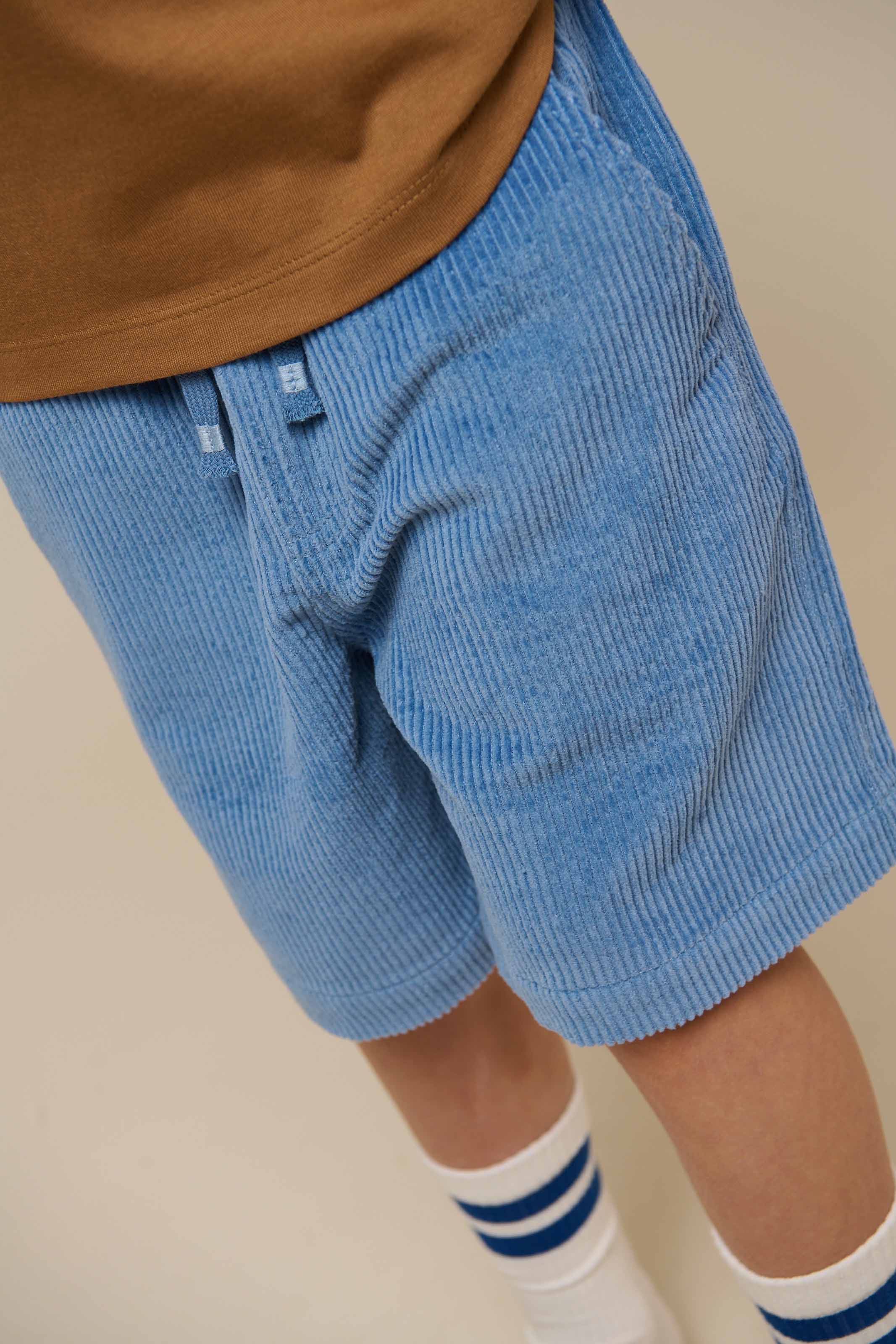 Pull-On Ribfluwelen Shorts - Tween - Dusty Blue | 101101 Tobias
