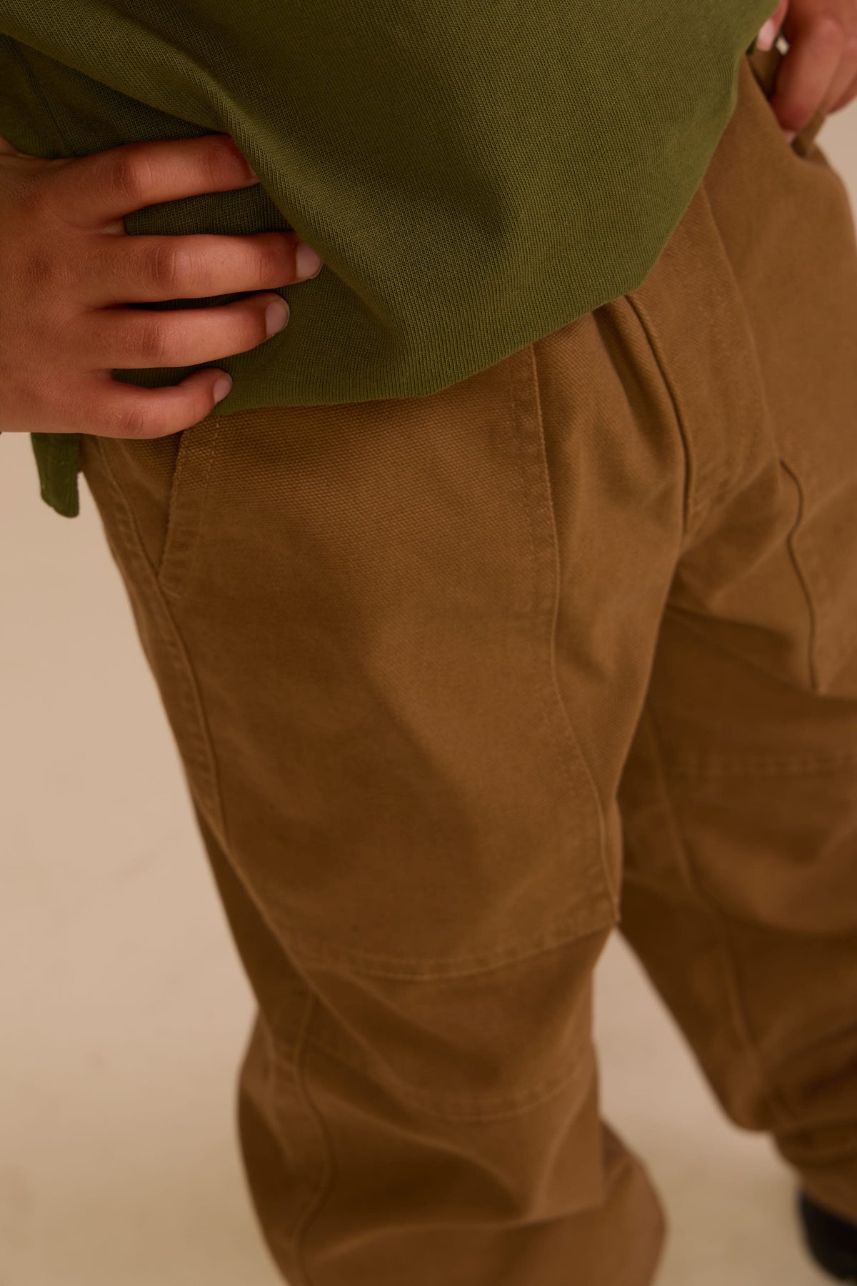 Canvas broek met opgestikte zakken Kids - Light Brown | 101533 Greyson