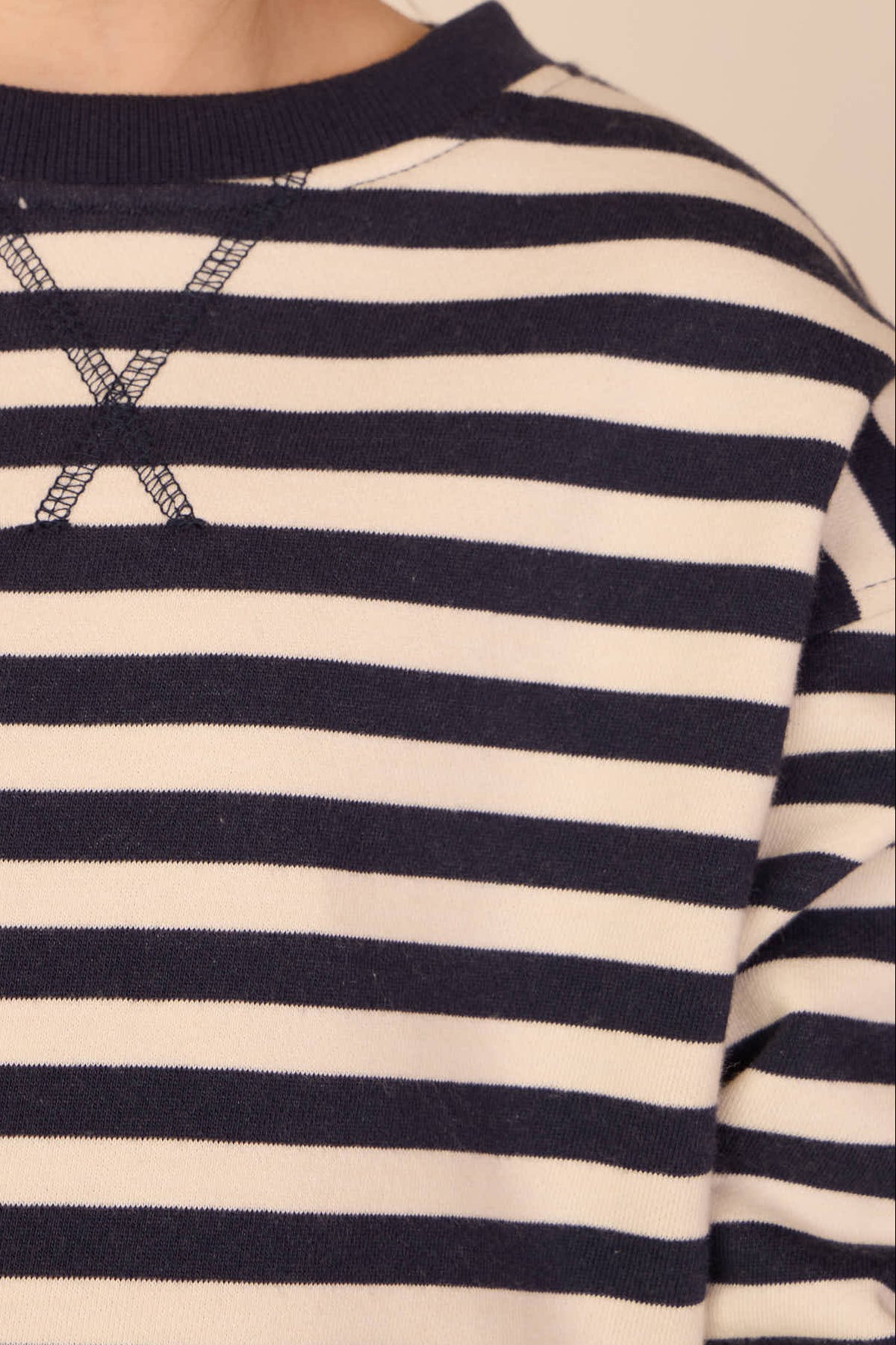 Gestreepte Crewneck Sweatshirt - Kids - Navy Stripe | 101344 Cole