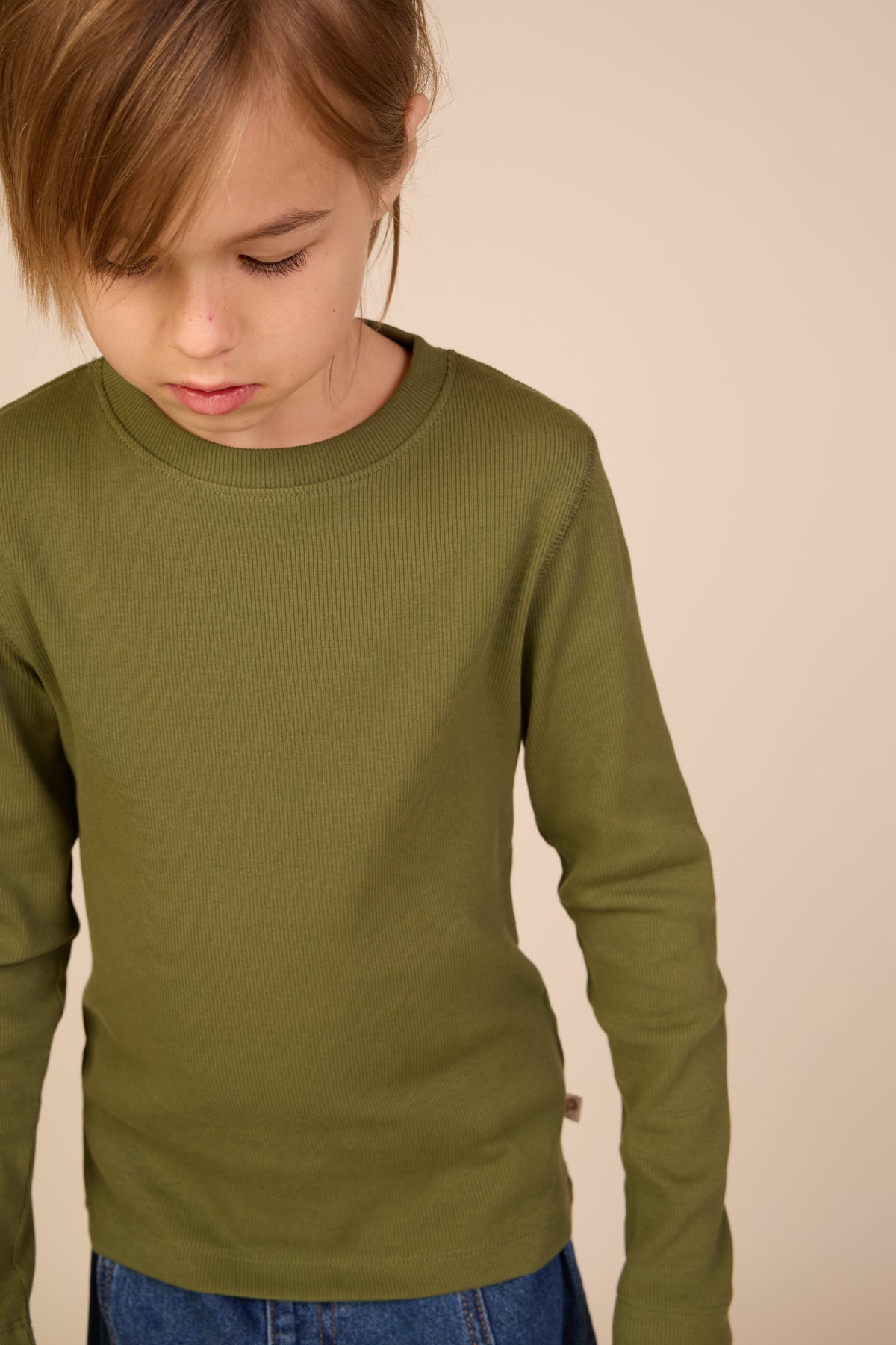 Geribd langarmshirt Kids - Moss Green | 101599 Conrad