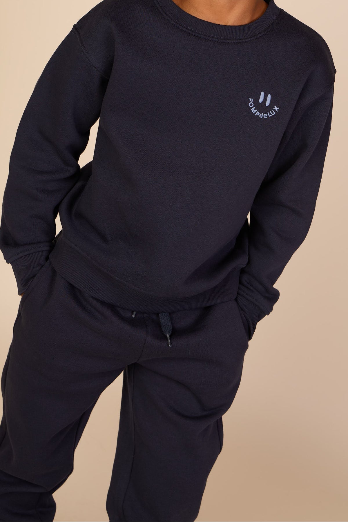 Sweatshirt met ronde hals en smileyborduursel Kids - Navy | 101573 Andrew