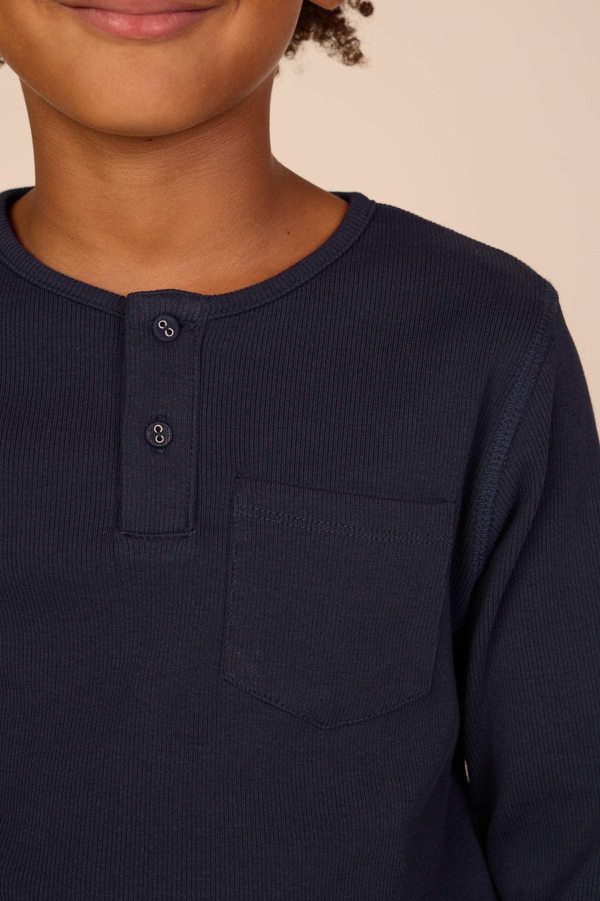 Geribd henley-langarmshirt Tween - Navy | 101592 Conrad