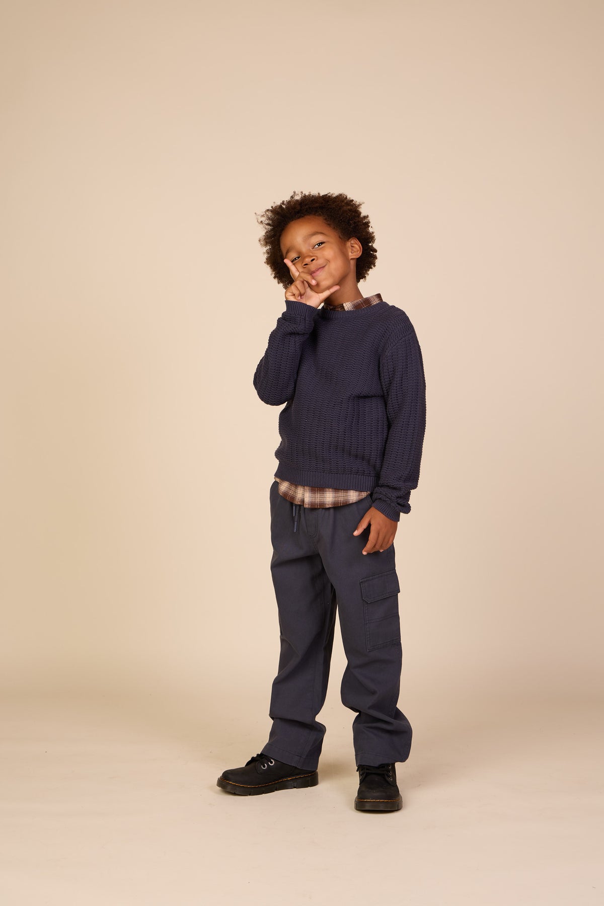 Geruit flanellen overhemd Tween - Brown/Navy | 101652 Edwin