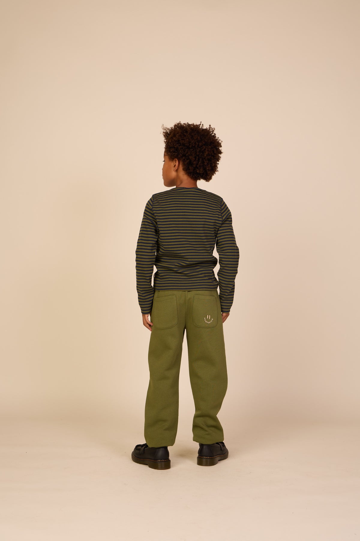 Geribd henley-langarmshirt Tween - Moss Green/Navy Stripe | 101596 Conrad