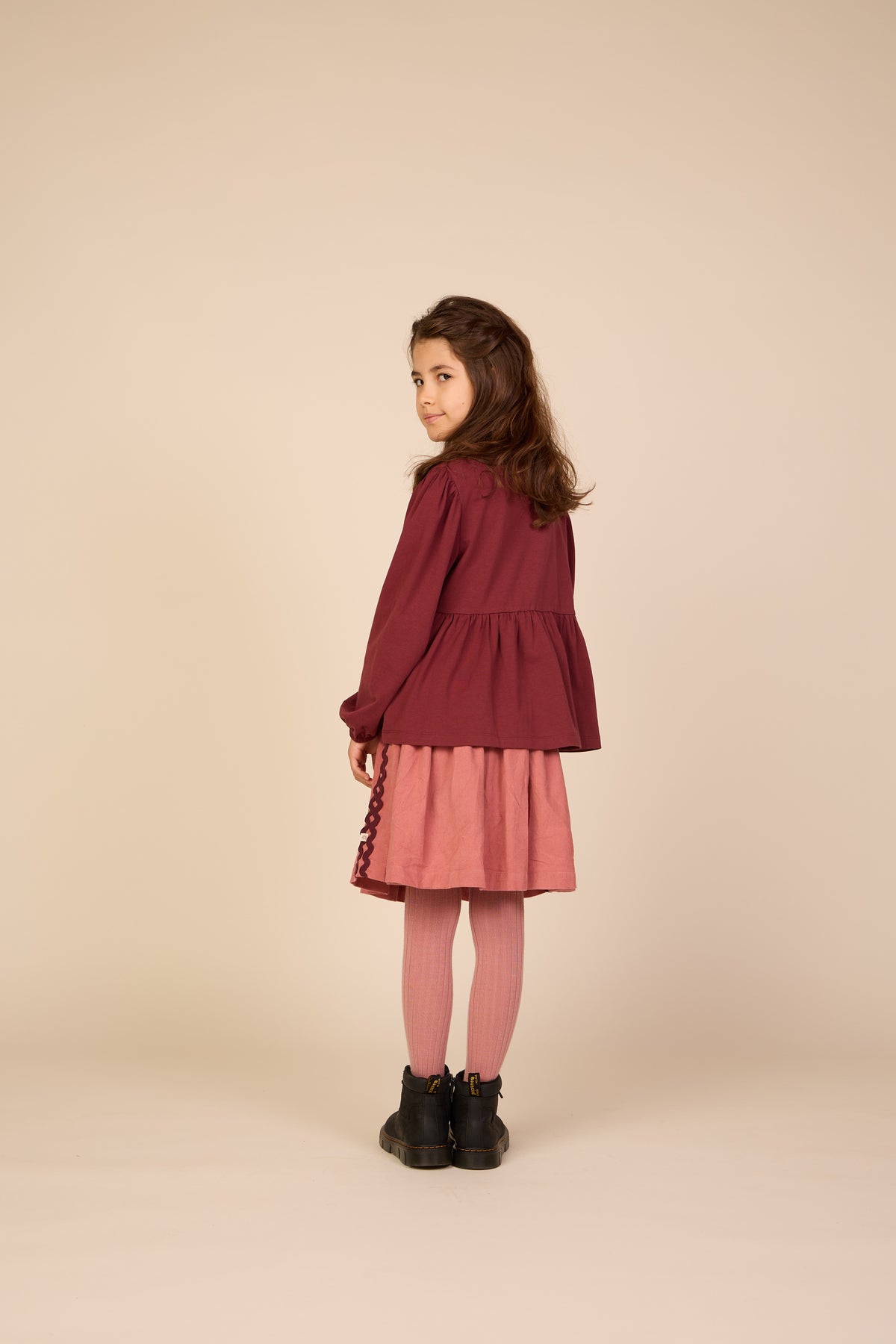 Corduroy rok met zigzagband Tween - Dusty Rose | 101480 Sille