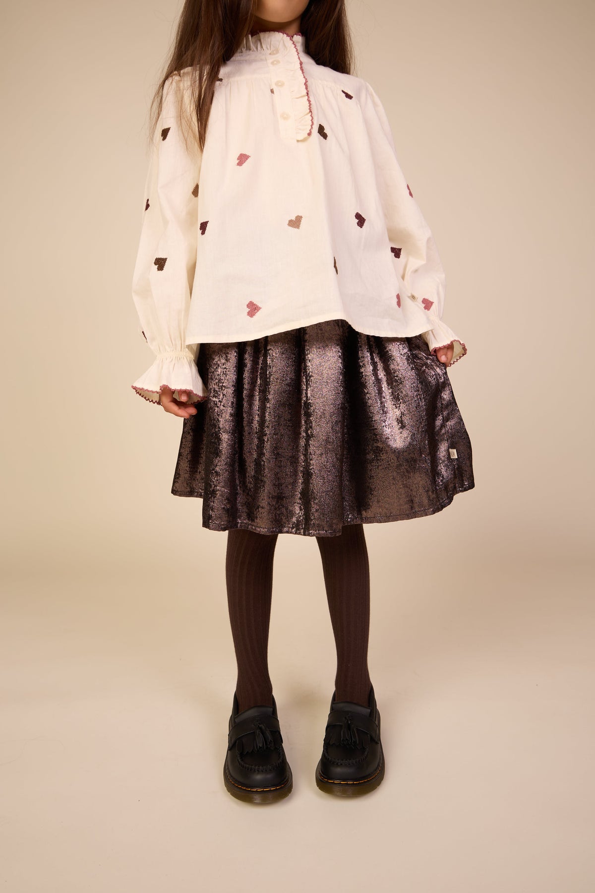 Rok met foliefinish Tween - Dark Brown | 101672 Sylvia