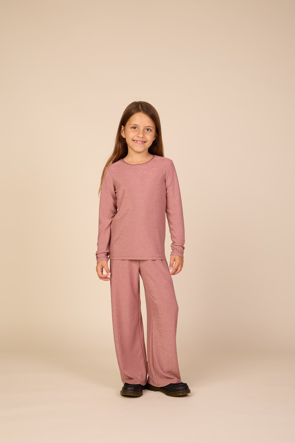 Langarmshirt met lurex Tween - Dusty Rose | 101666 Helen