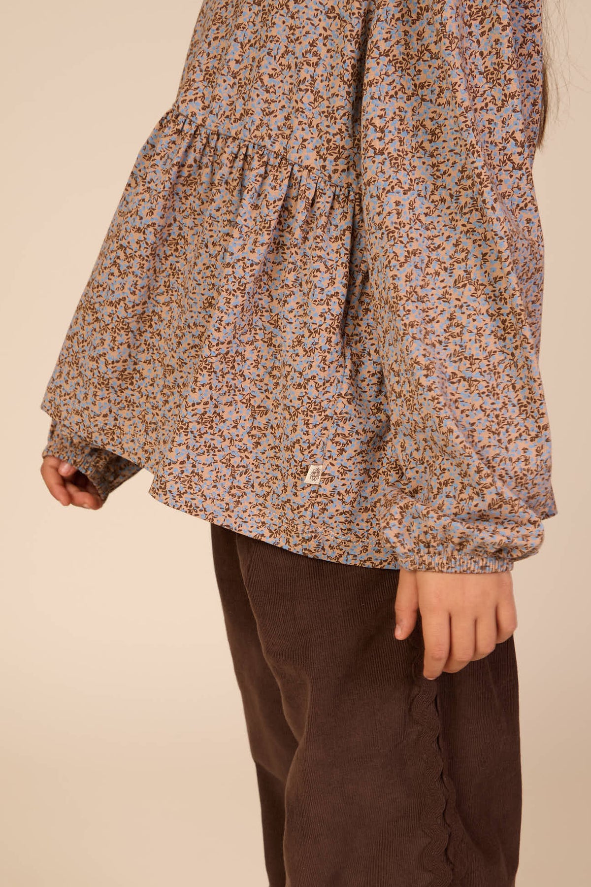 Jersey peplum blouse met print Kids - Blue/Brown | 101541 Heidi