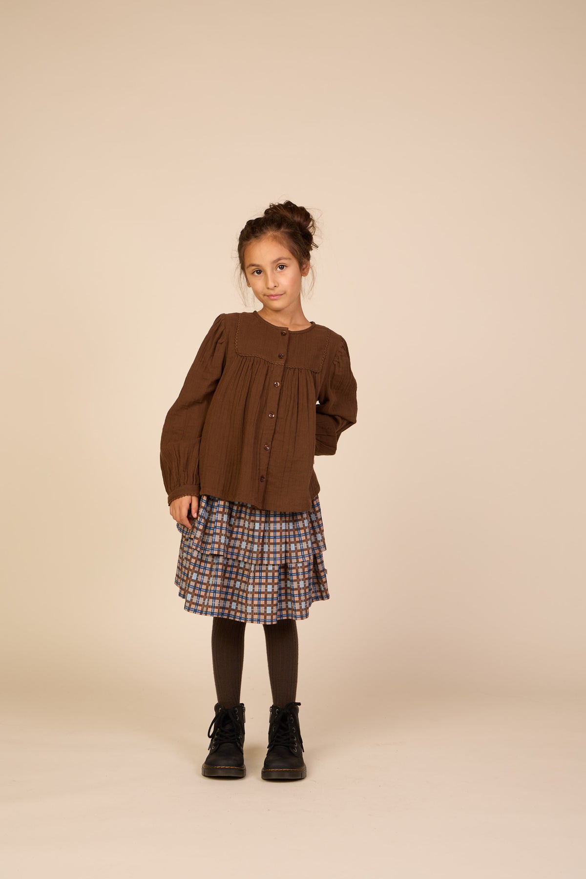 Geruite katoenen rok Tween - Blue | 101500 Penny