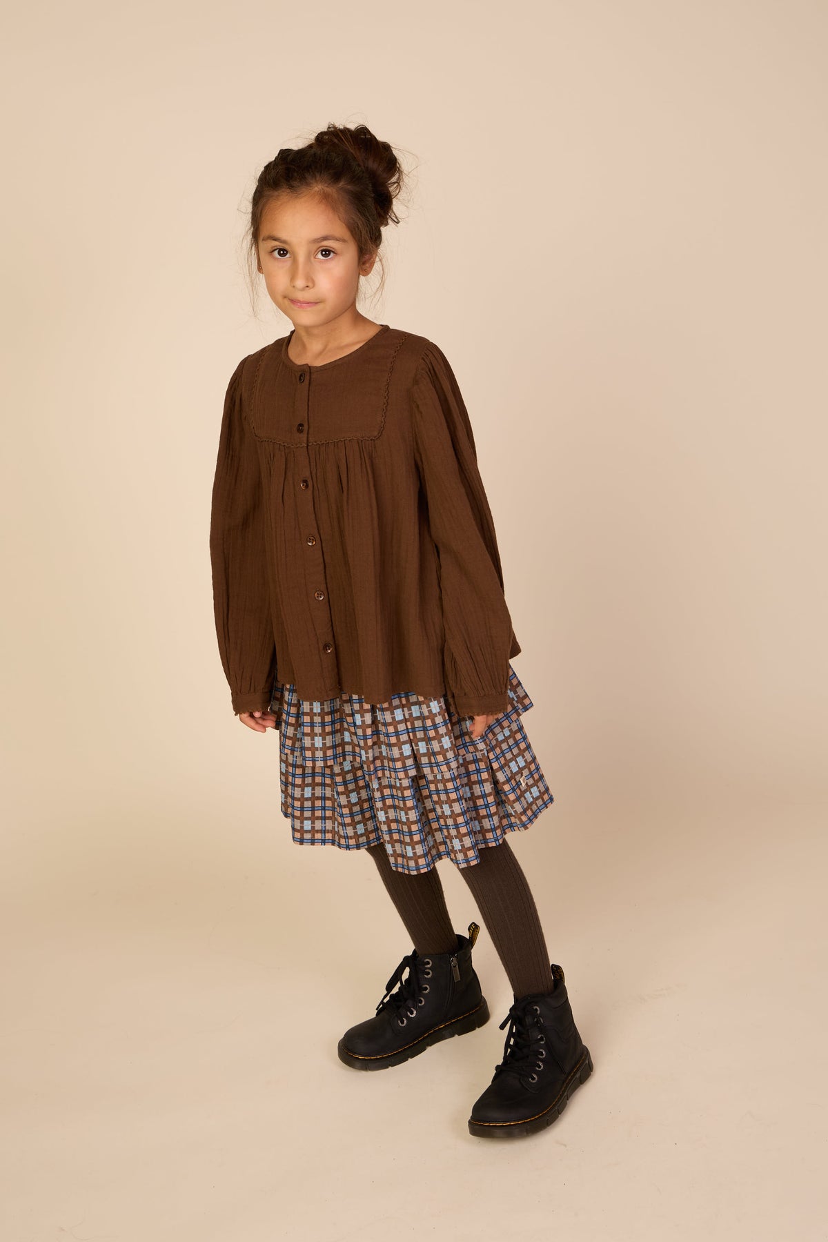 Geruite katoenen rok Tween - Blue | 101500 Penny