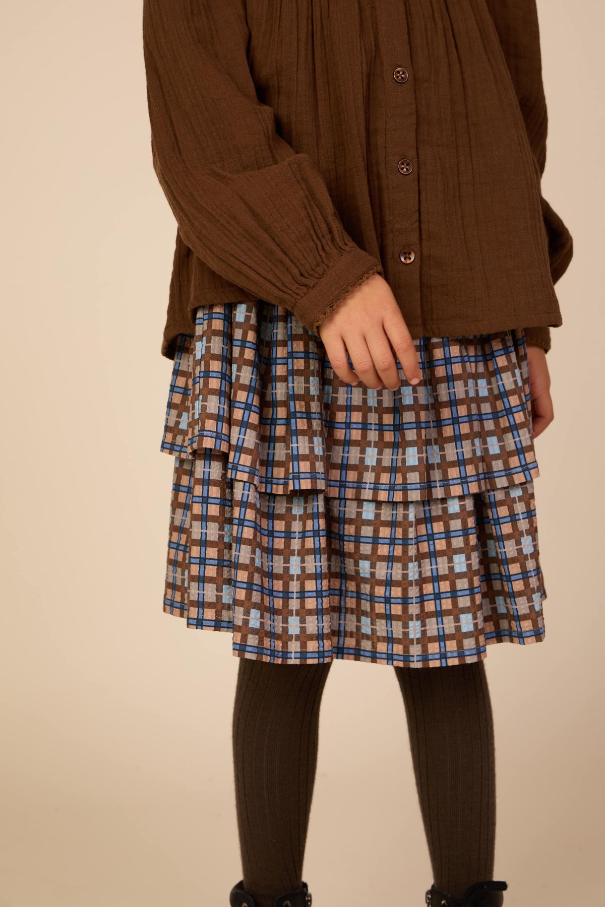 Geruite katoenen rok Tween - Blue | 101500 Penny
