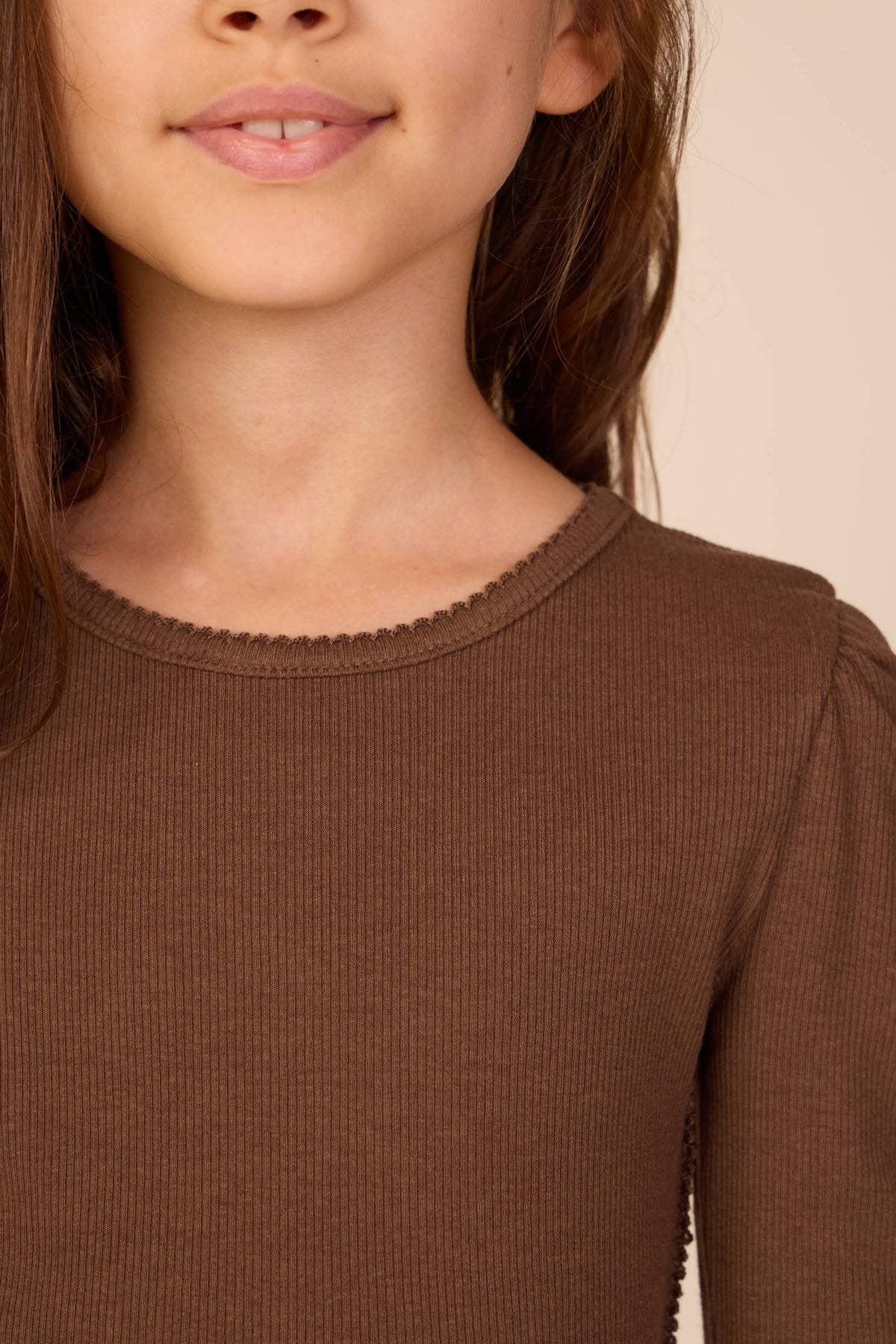 Geribd langarmshirt in modalmix Tween - Brown | 101558 Lottie
