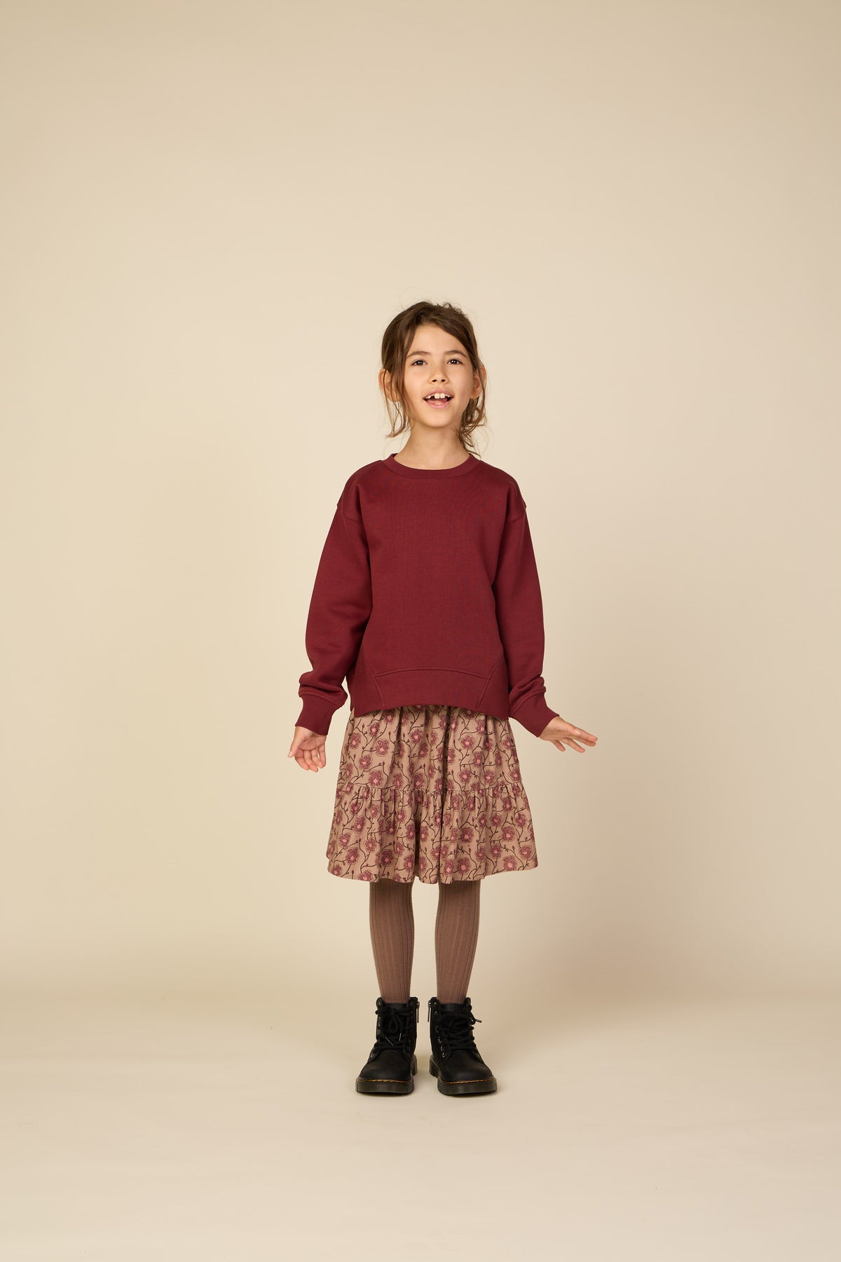 Gebloemde katoenen rok Tween - Rose/Bordeaux | 101430 Nova