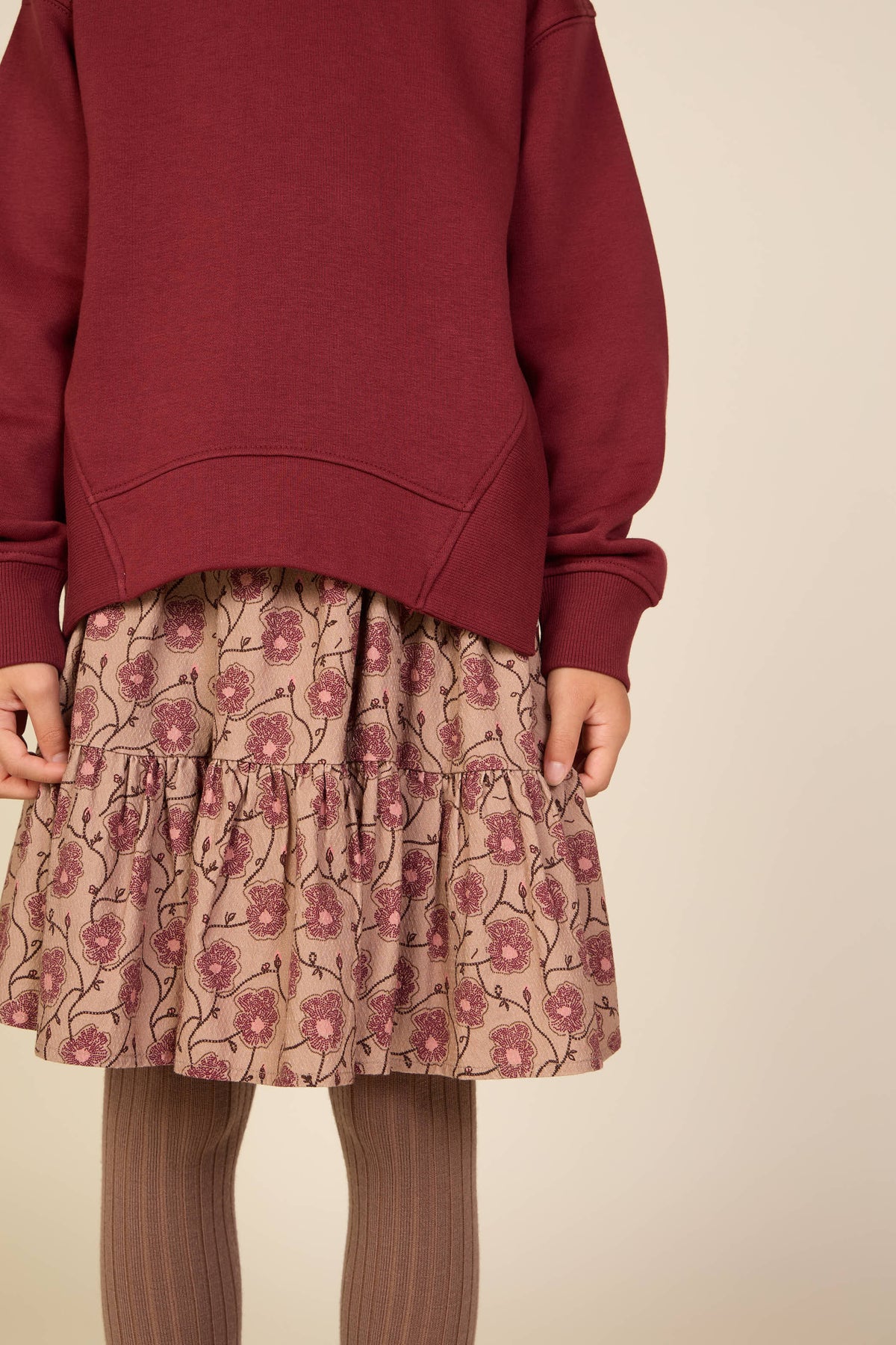 Gebloemde katoenen rok Tween - Rose/Bordeaux | 101430 Nova