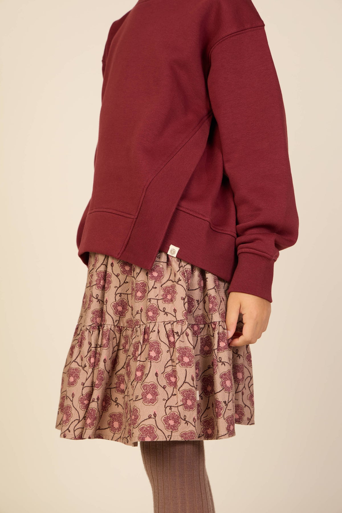 Gebloemde katoenen rok Tween - Rose/Bordeaux | 101430 Nova