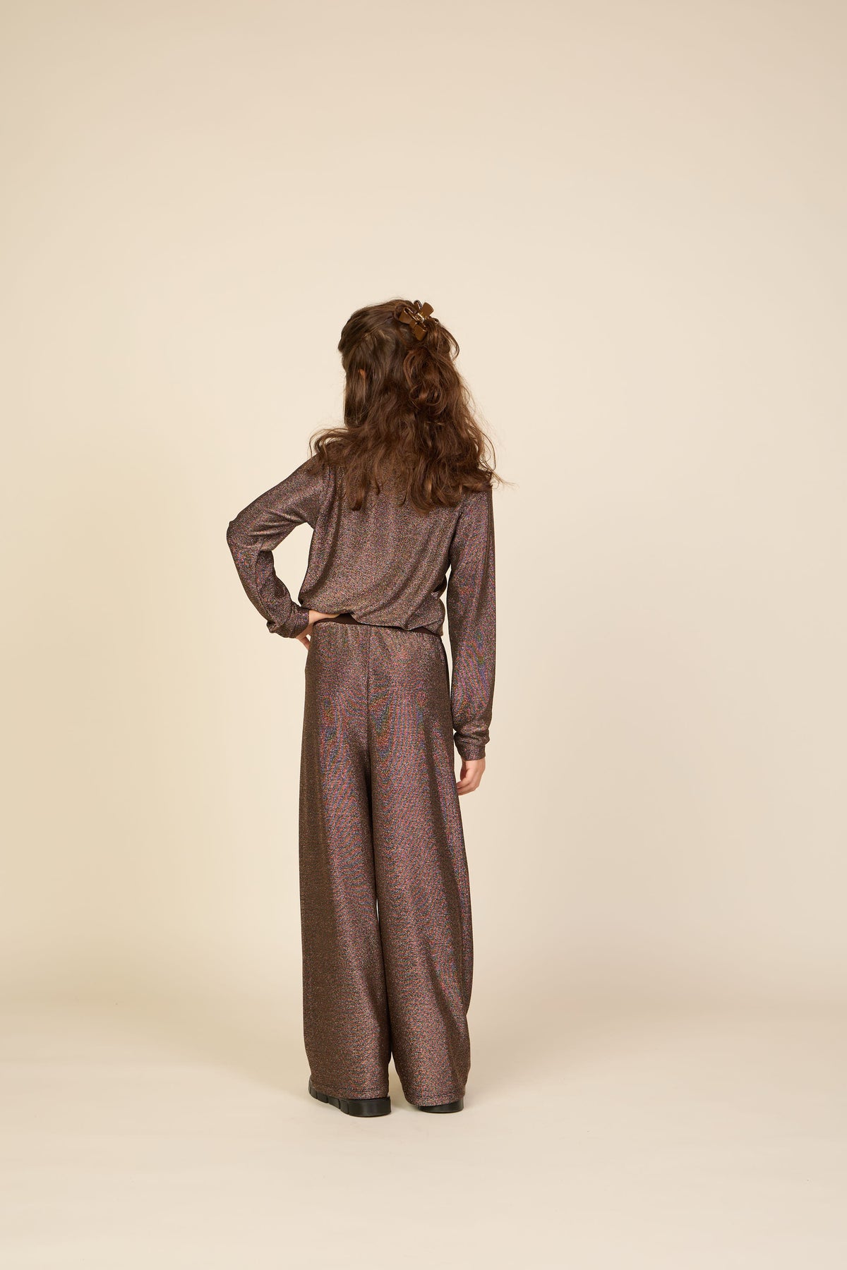 Broek met lurex Tween - Dark Brown | 101668 Helen