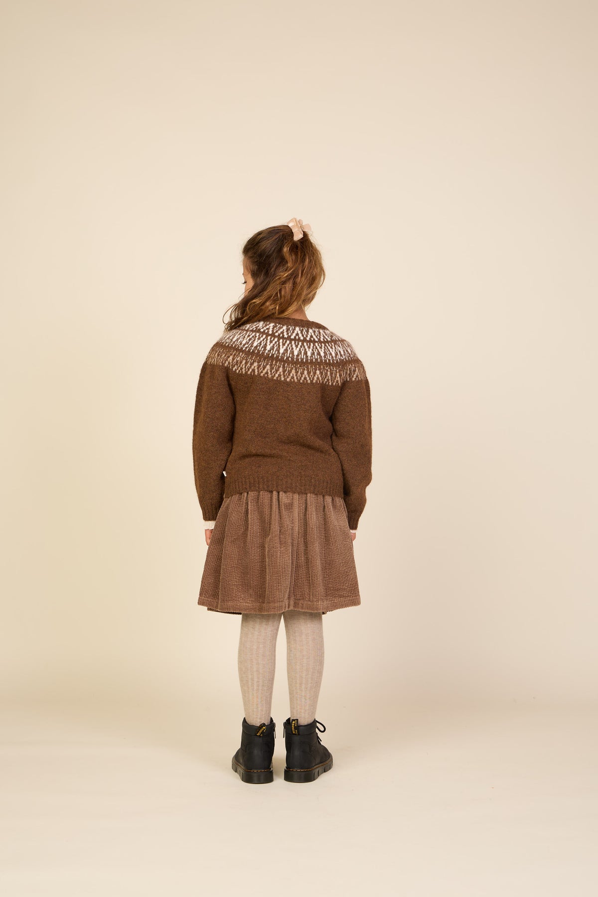 Jacquard gebreid vest Tween - Brown | 101524 Daniella