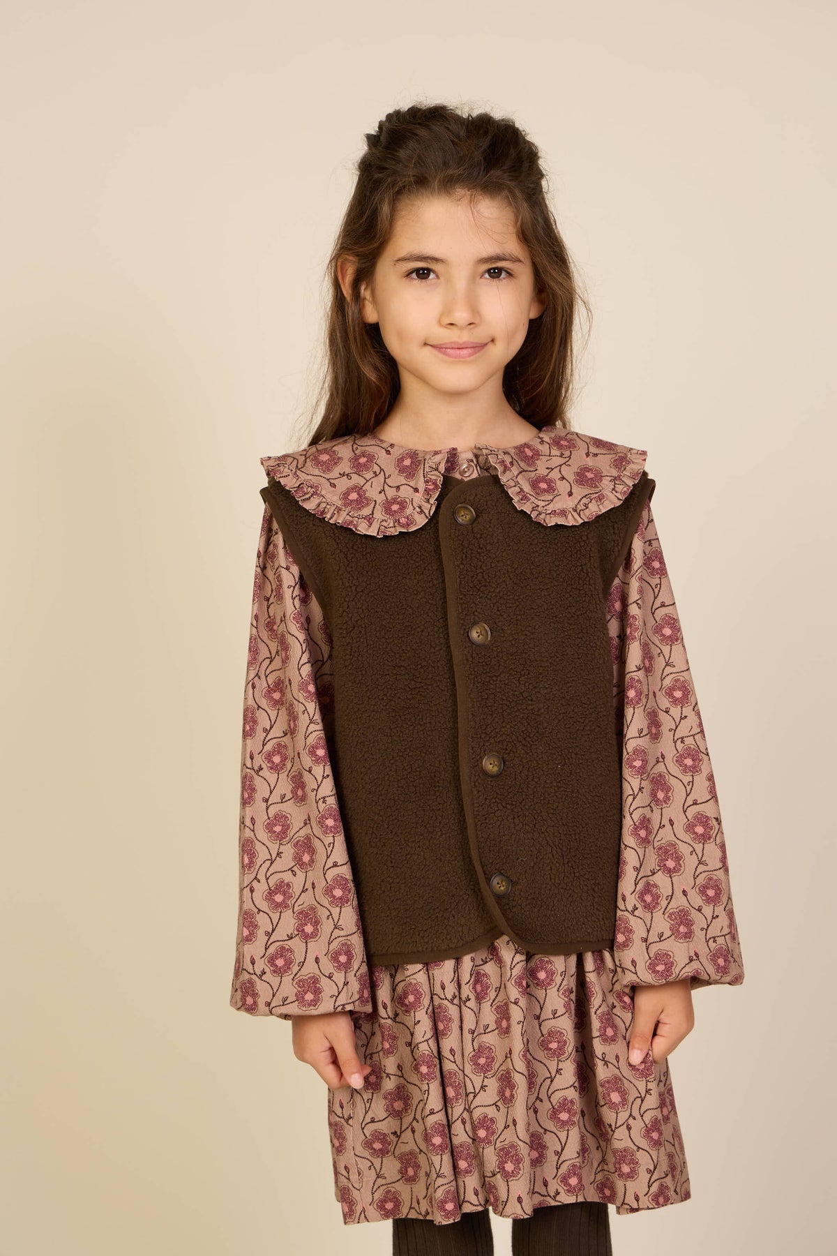 Teddy gilet Tween - Dark Brown | 101686 Della