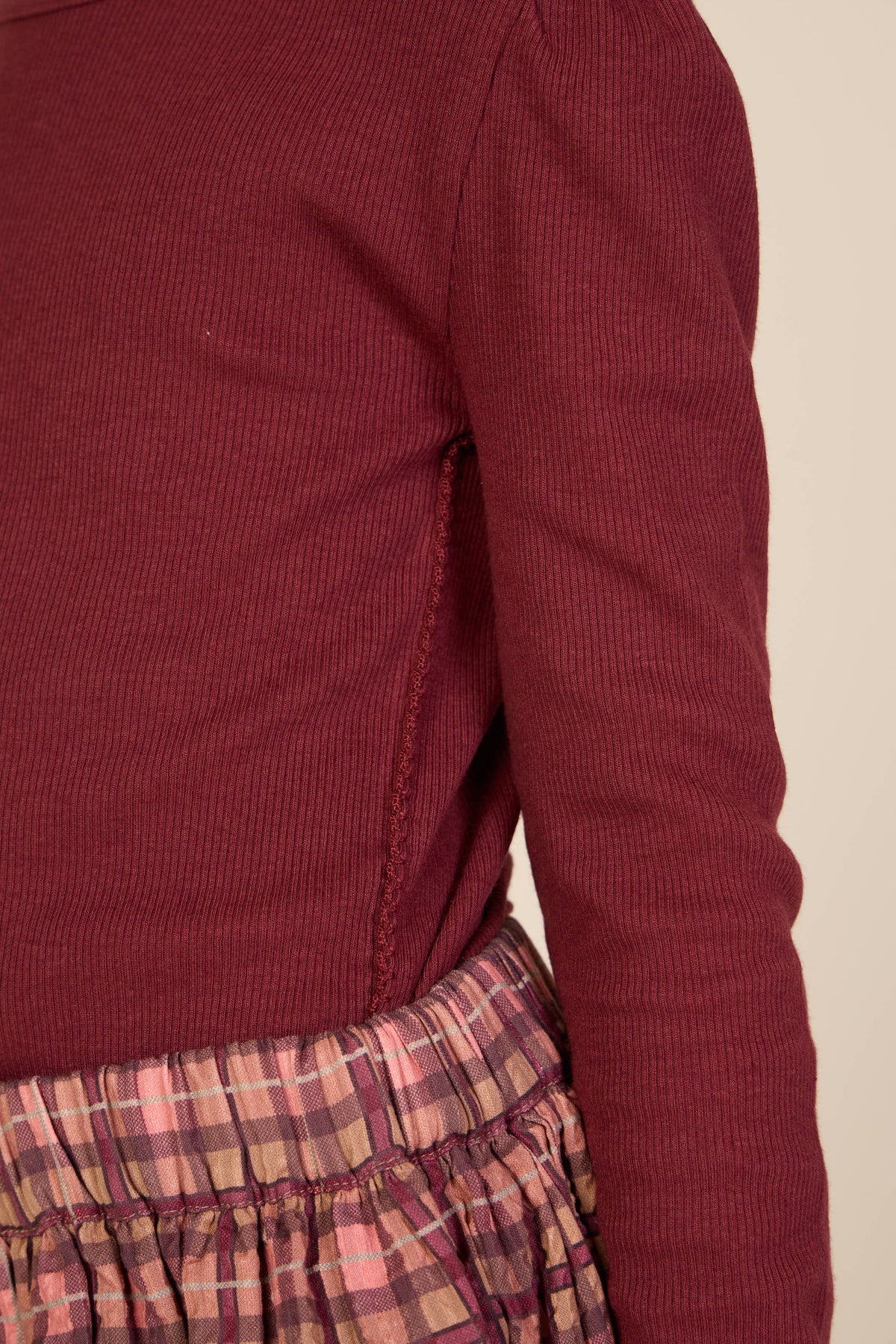 Geribd langarmshirt in modalmix Kids - Bordeaux | 101561 Lottie