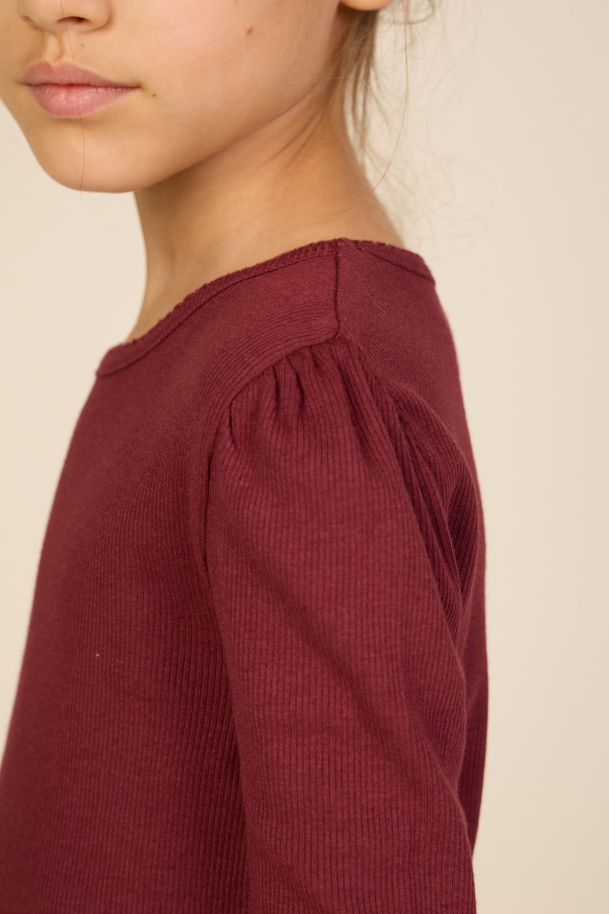 Geribd langarmshirt in modalmix Tween - Bordeaux | 101562 Lottie