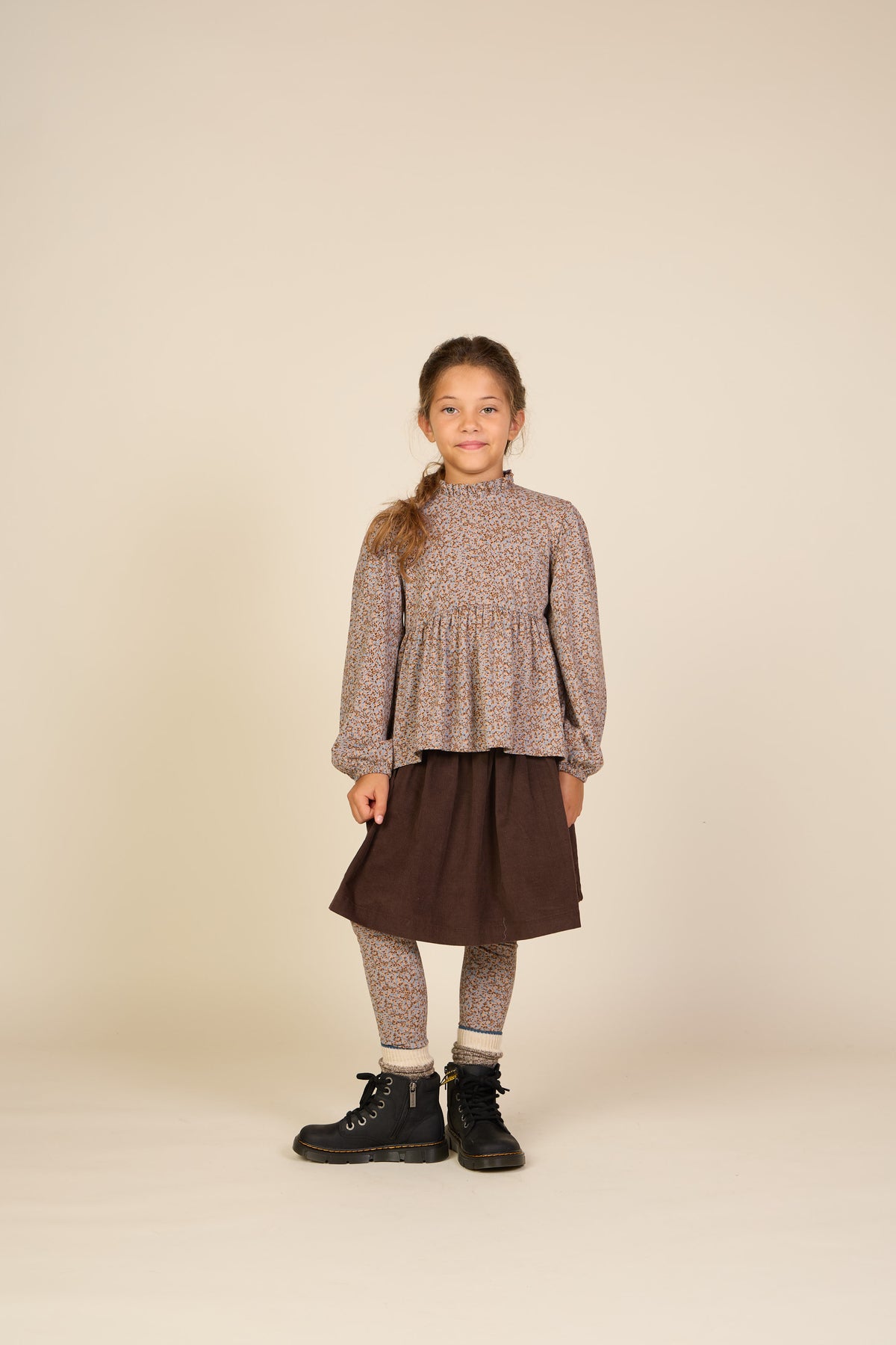 Jersey legging met print Tween - Blue/Brown | 101550 Heidi