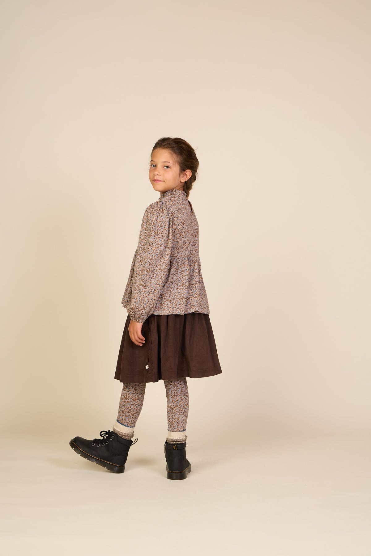 Corduroy rok met zigzagband Tween - Dark Brown | 101478 Sille