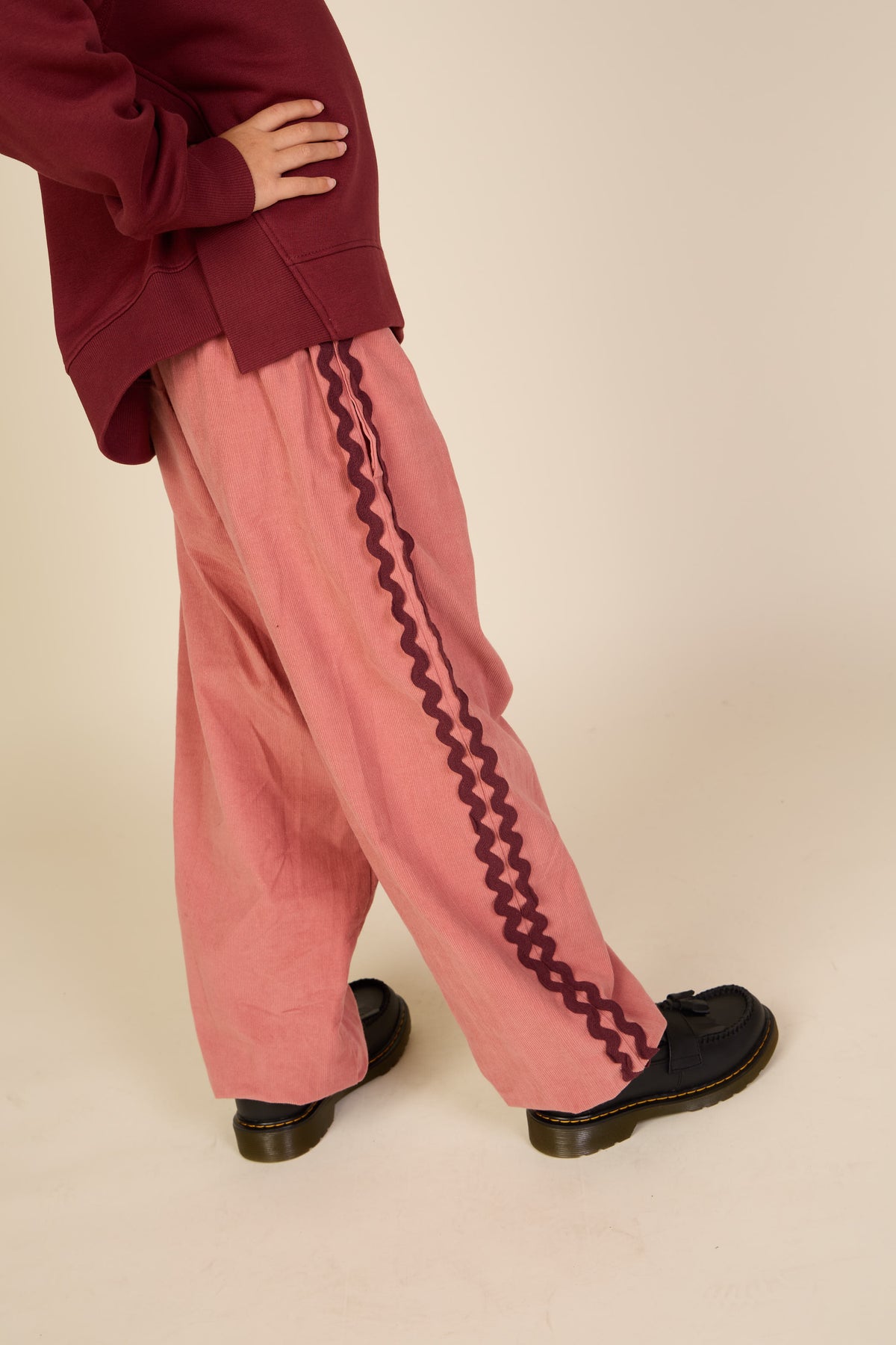 Corduroy broek met zigzagband Tween - Dusty Rose | 101484 Sille