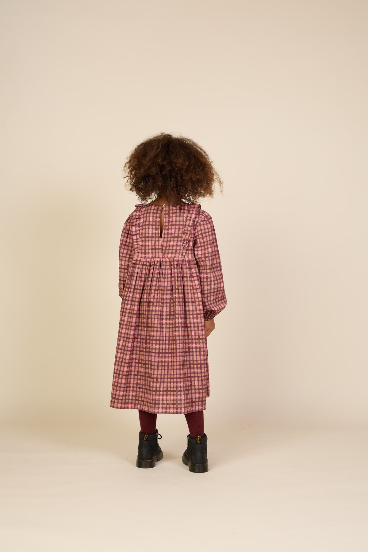 Geruite katoenen jurk Tween - Rose | 101486 Penny