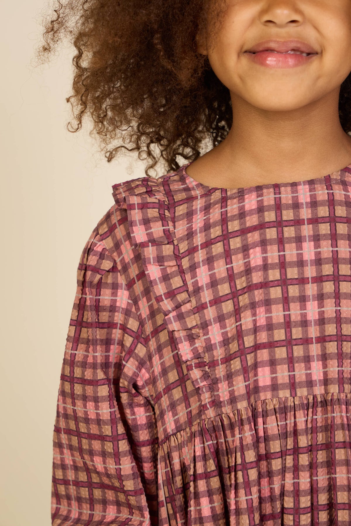 Geruite katoenen jurk Tween - Rose | 101486 Penny