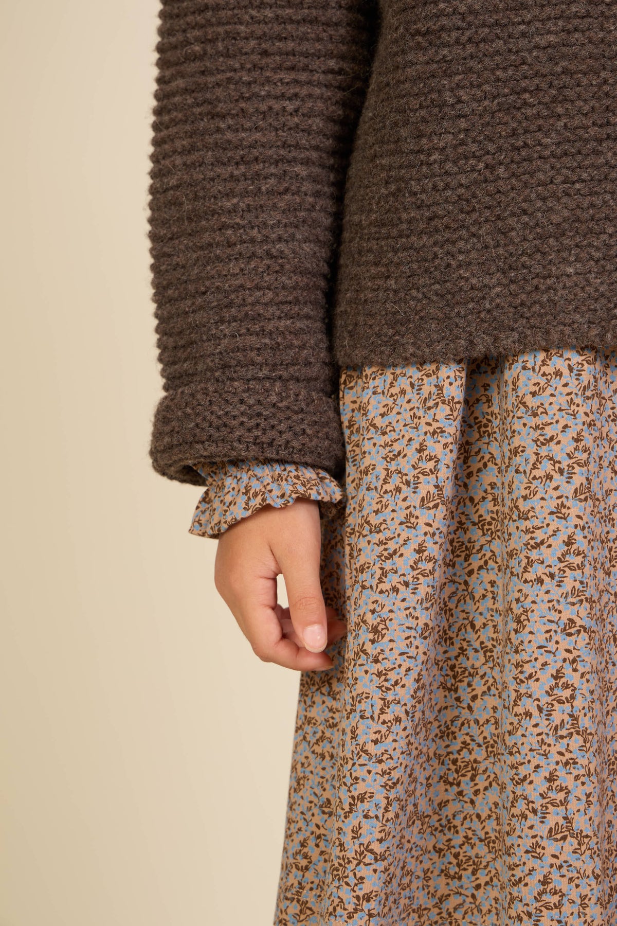 Gebreid Wollen Vest - Tween - Chocolate Melange | 100877 Maya