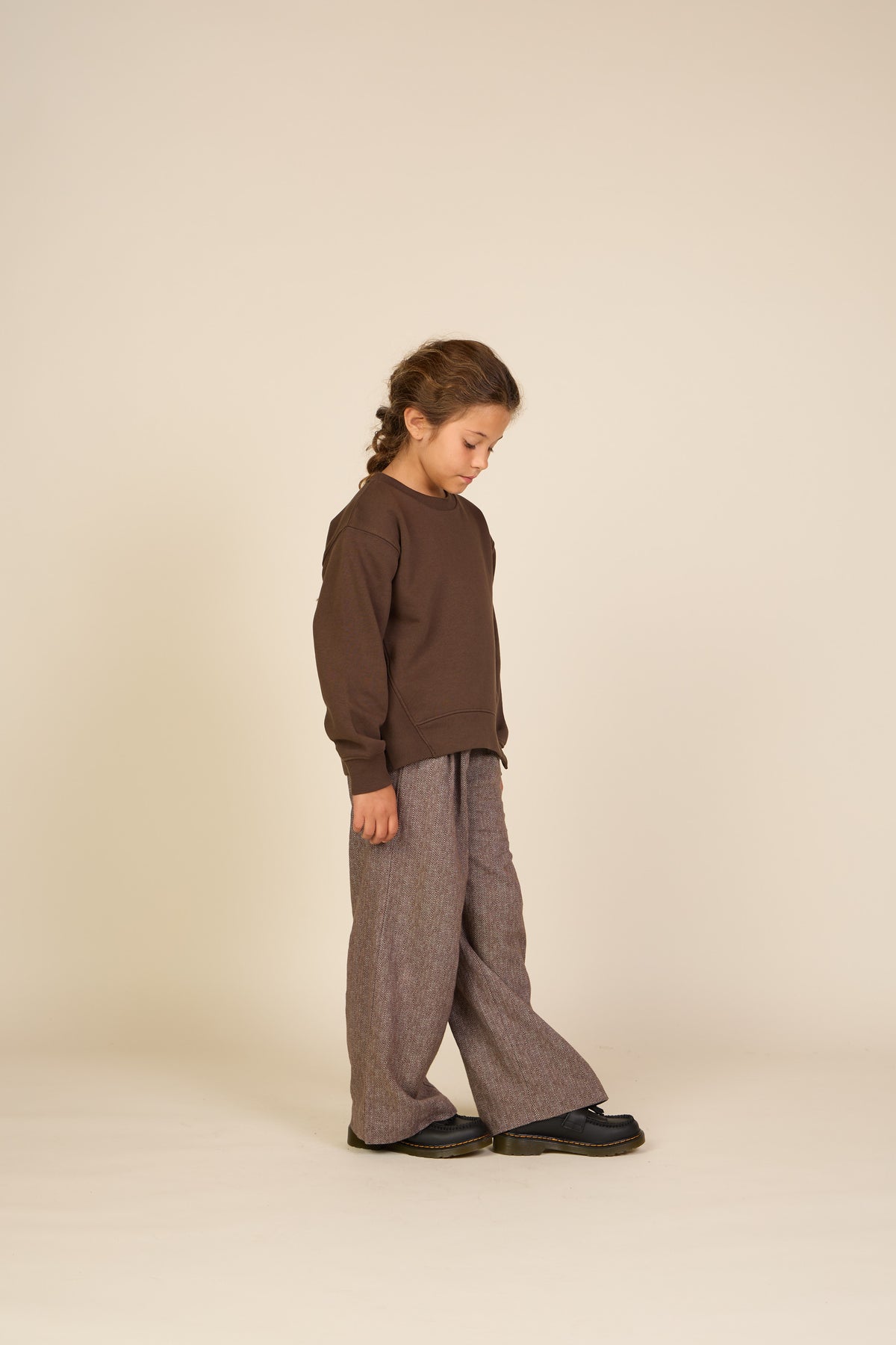 Sweatshirt met ribdetails Tween - Dark Brown | 101627 Zoe