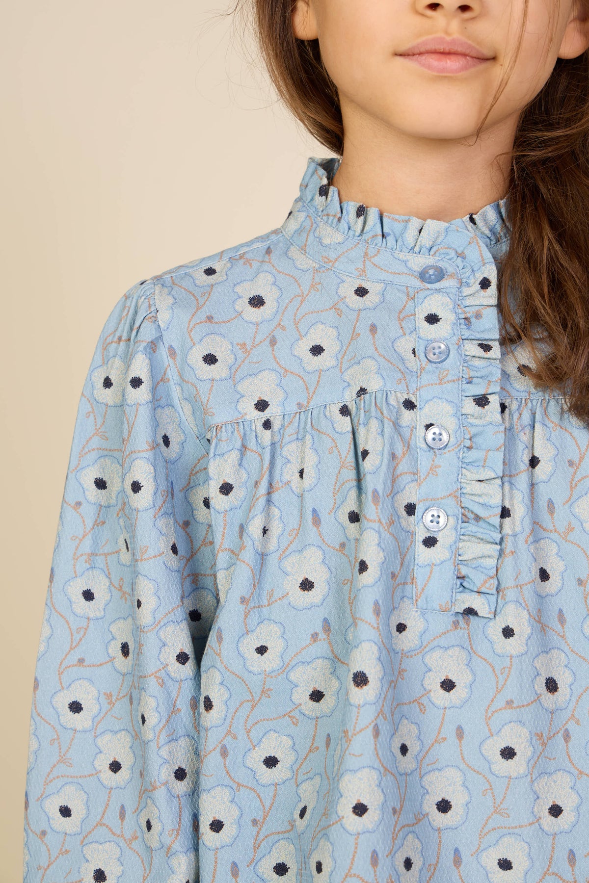 Gebloemde katoenen blouse Tween - Blue/Brown | 101436 Nova