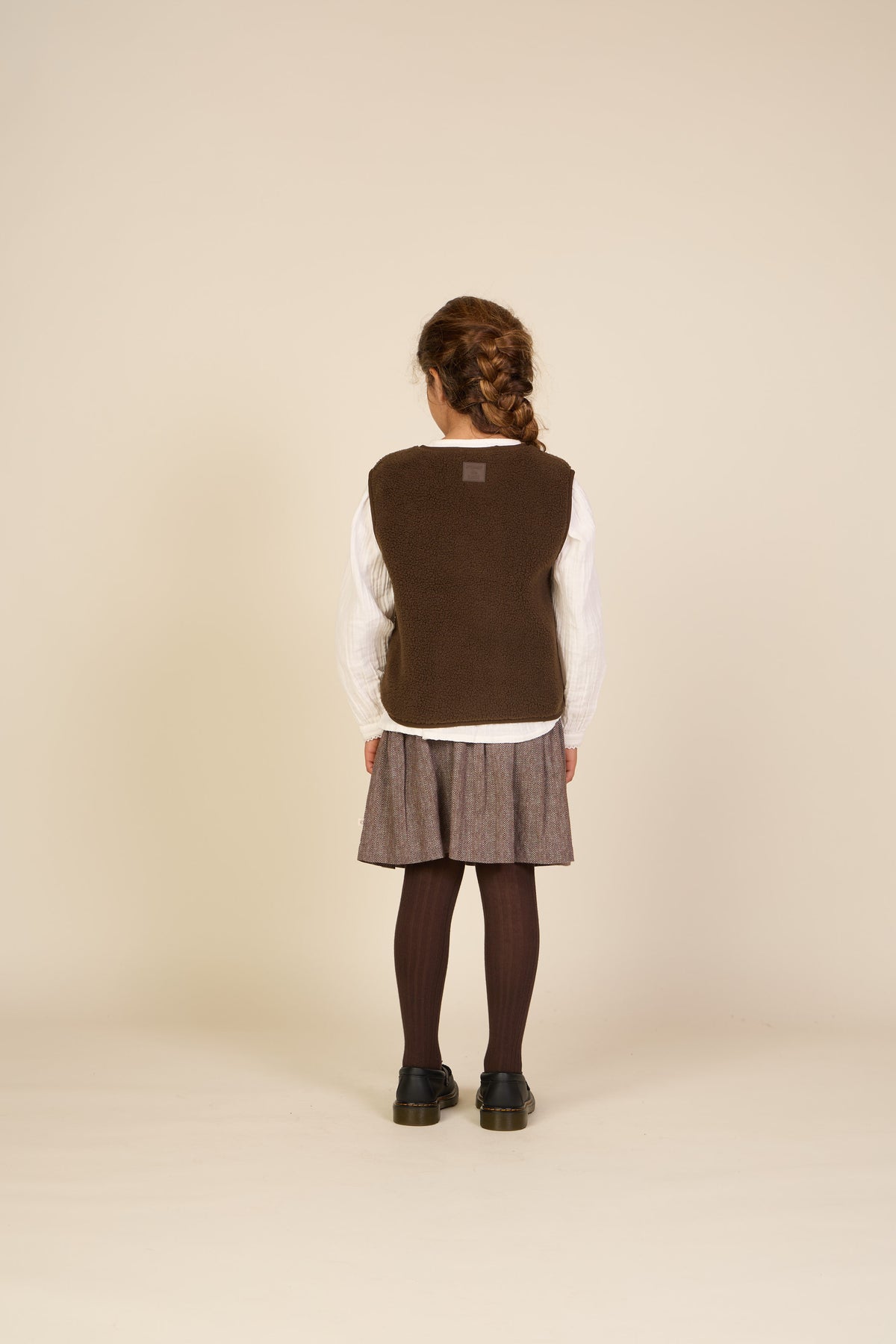 Katoenen rok met visgraatprint Tween - Dark Brown | 101521 Susse