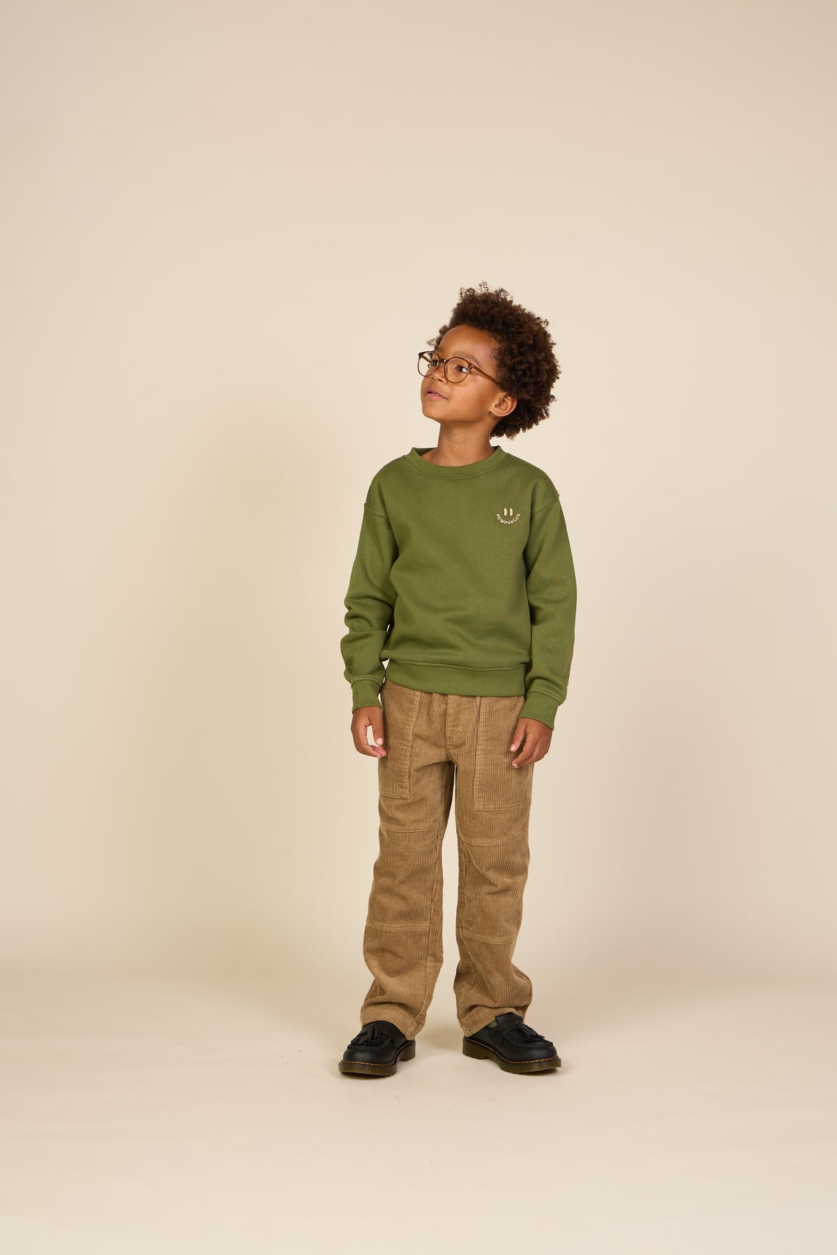 Sweatshirt met ronde hals en smileyborduursel Tween - Moss Green | 101576 Andrew