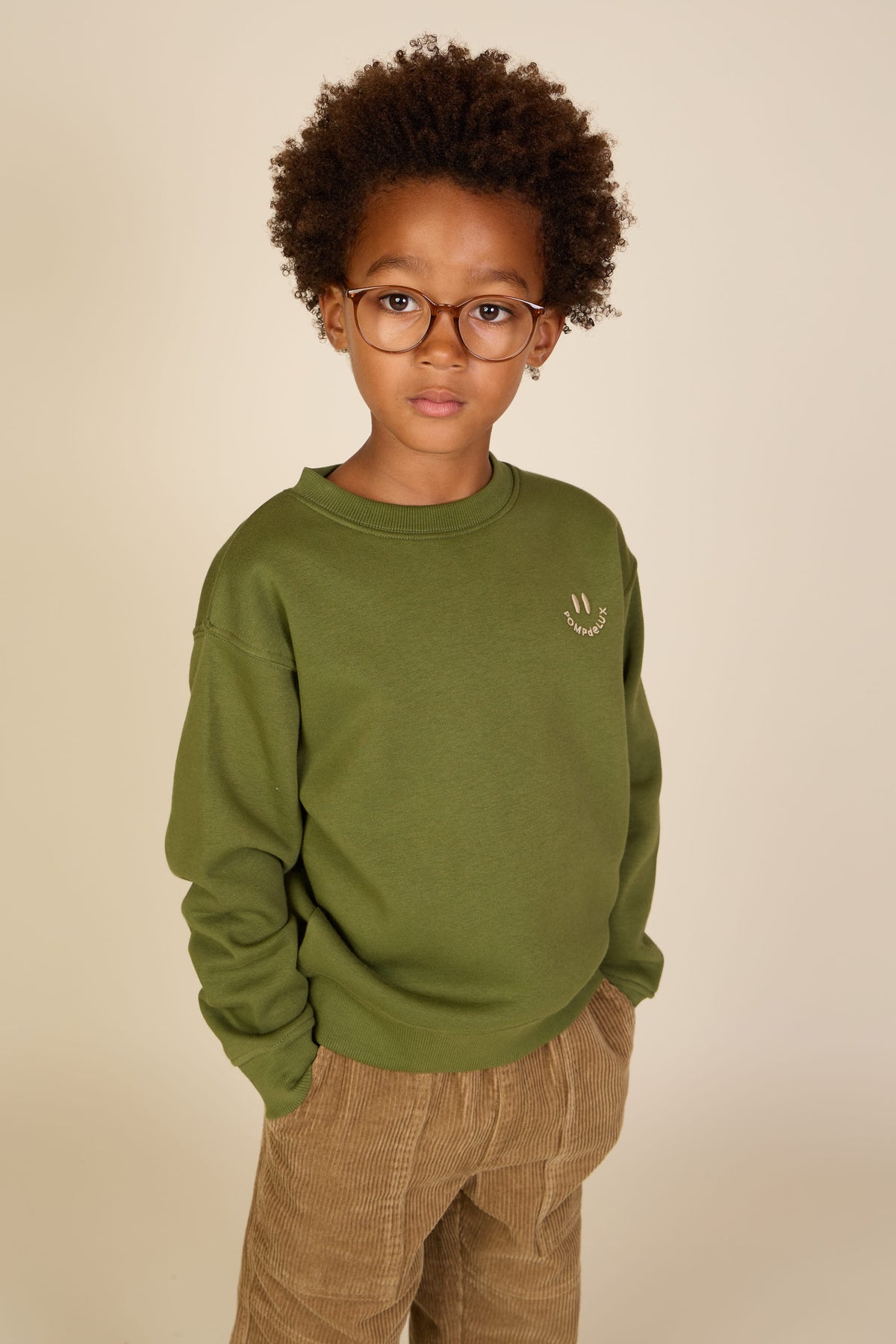 Sweatshirt met ronde hals en smileyborduursel Tween - Moss Green | 101576 Andrew
