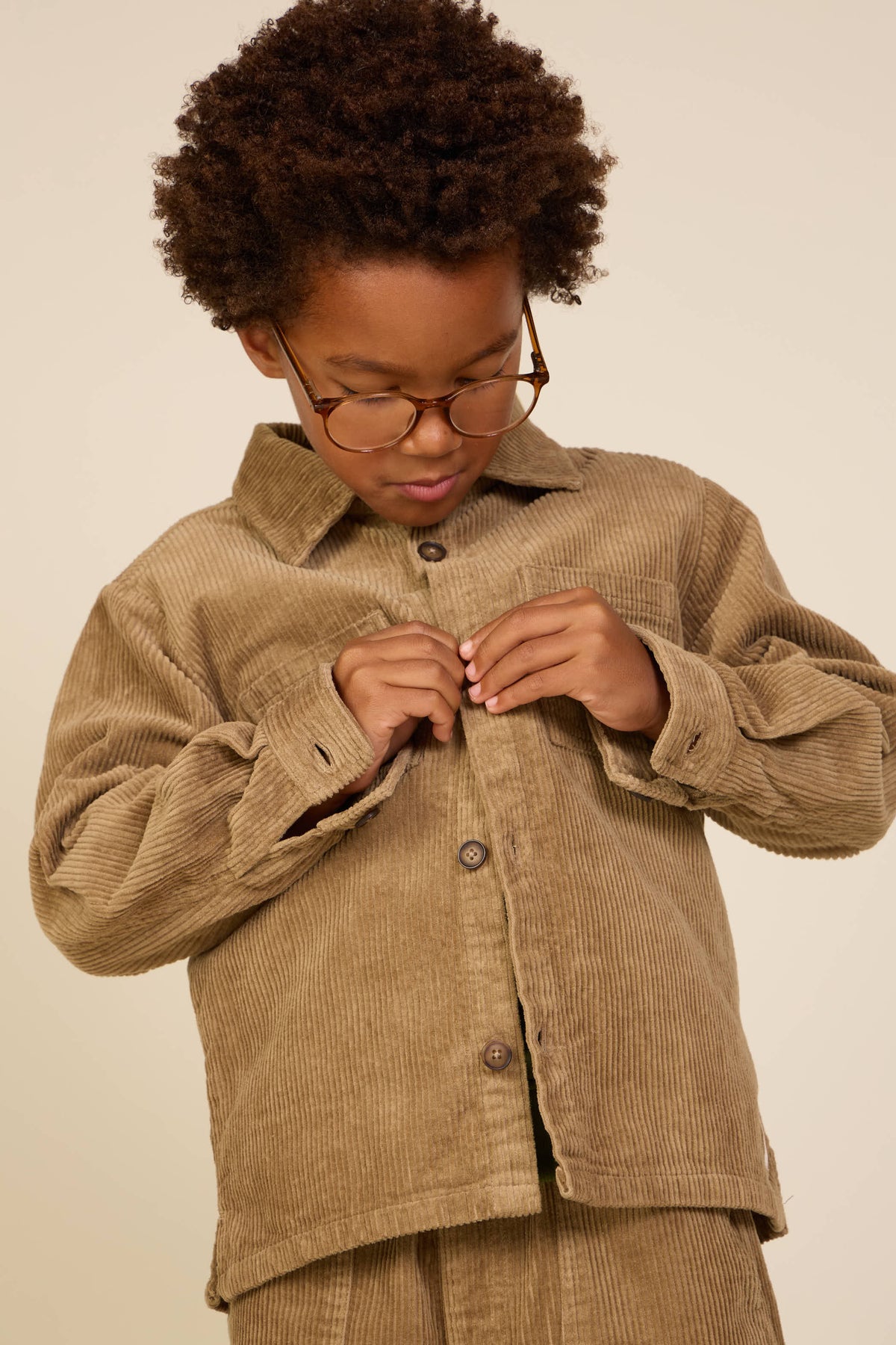 Corduroy overshirt met opgestikte zakken Tween - Khaki | 101540 Reed
