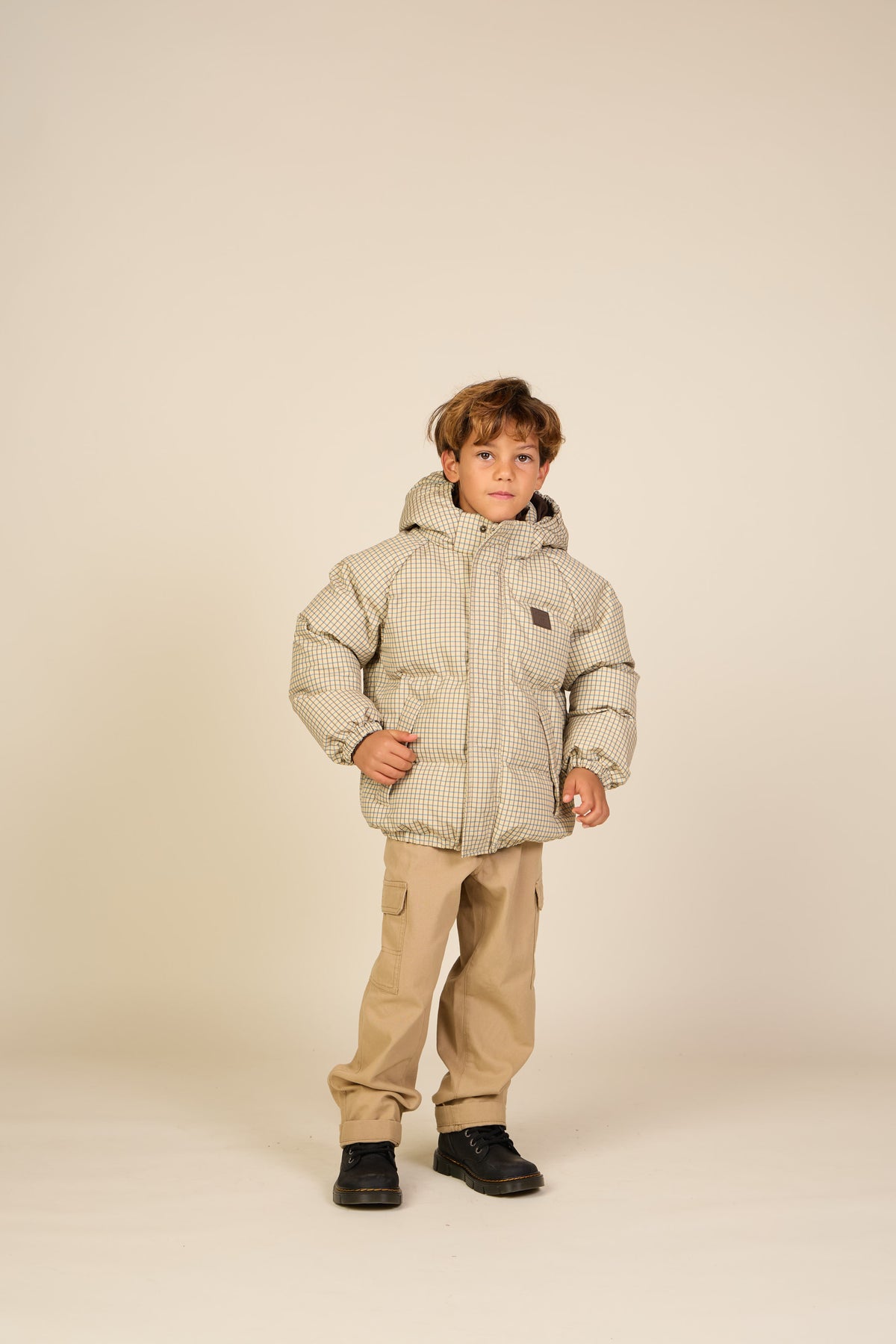 Geruite pufferjas Tween - Brown | 101423 Riley