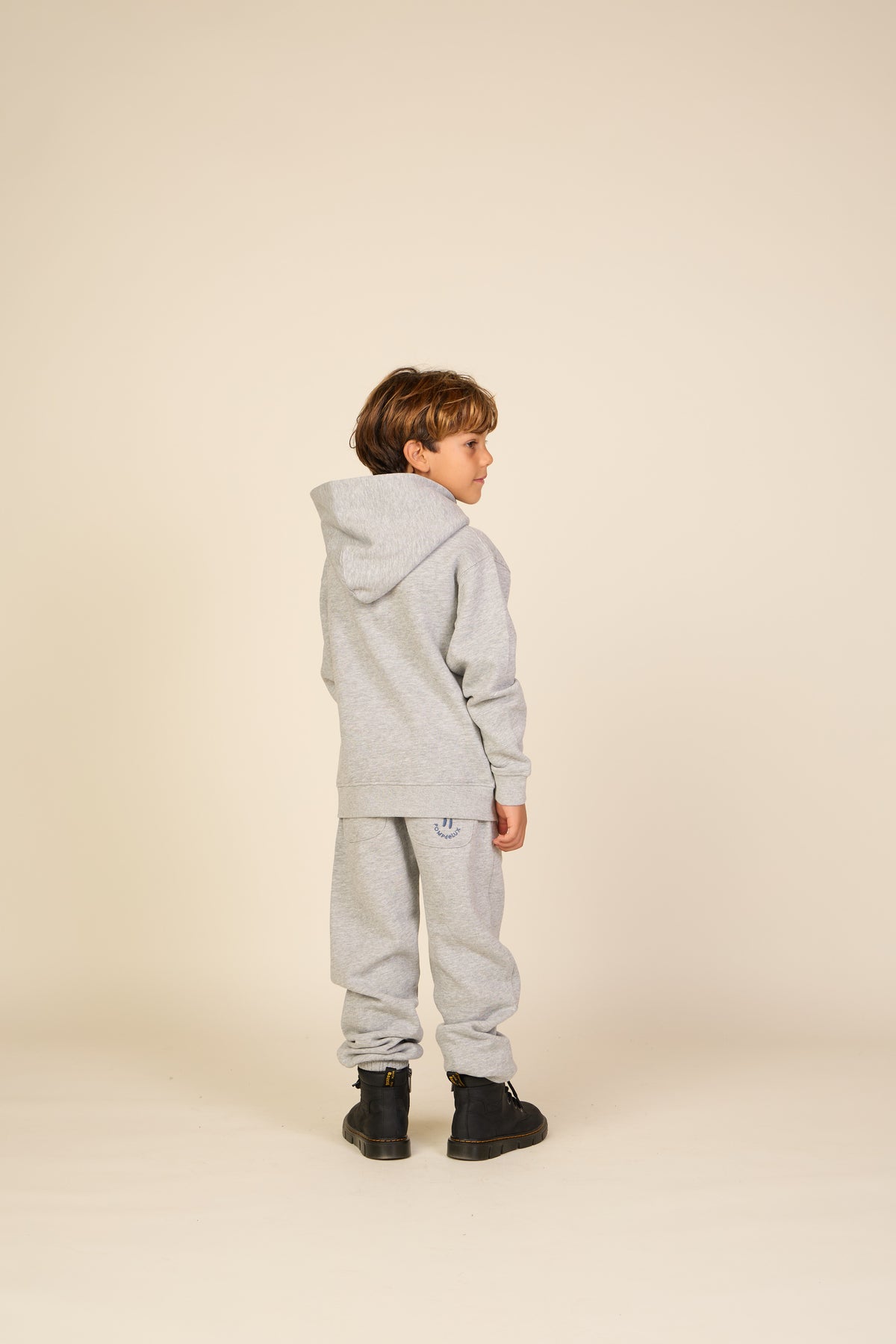 Hoodie met smileyborduursel Tween - Grey Melange | 101584 Andrew