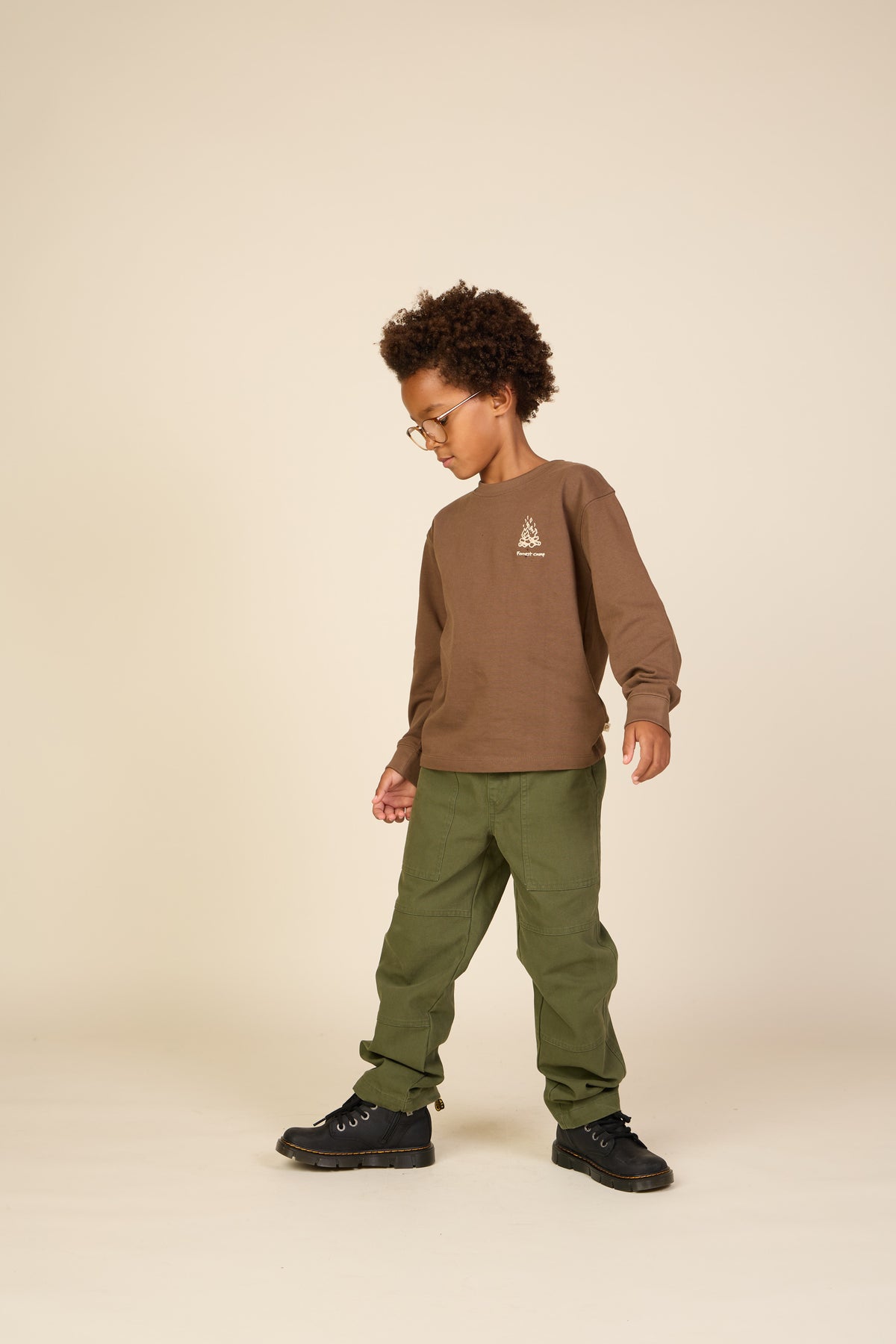 Langarmshirt met rugprint Tween - Brown | 101710 Weston