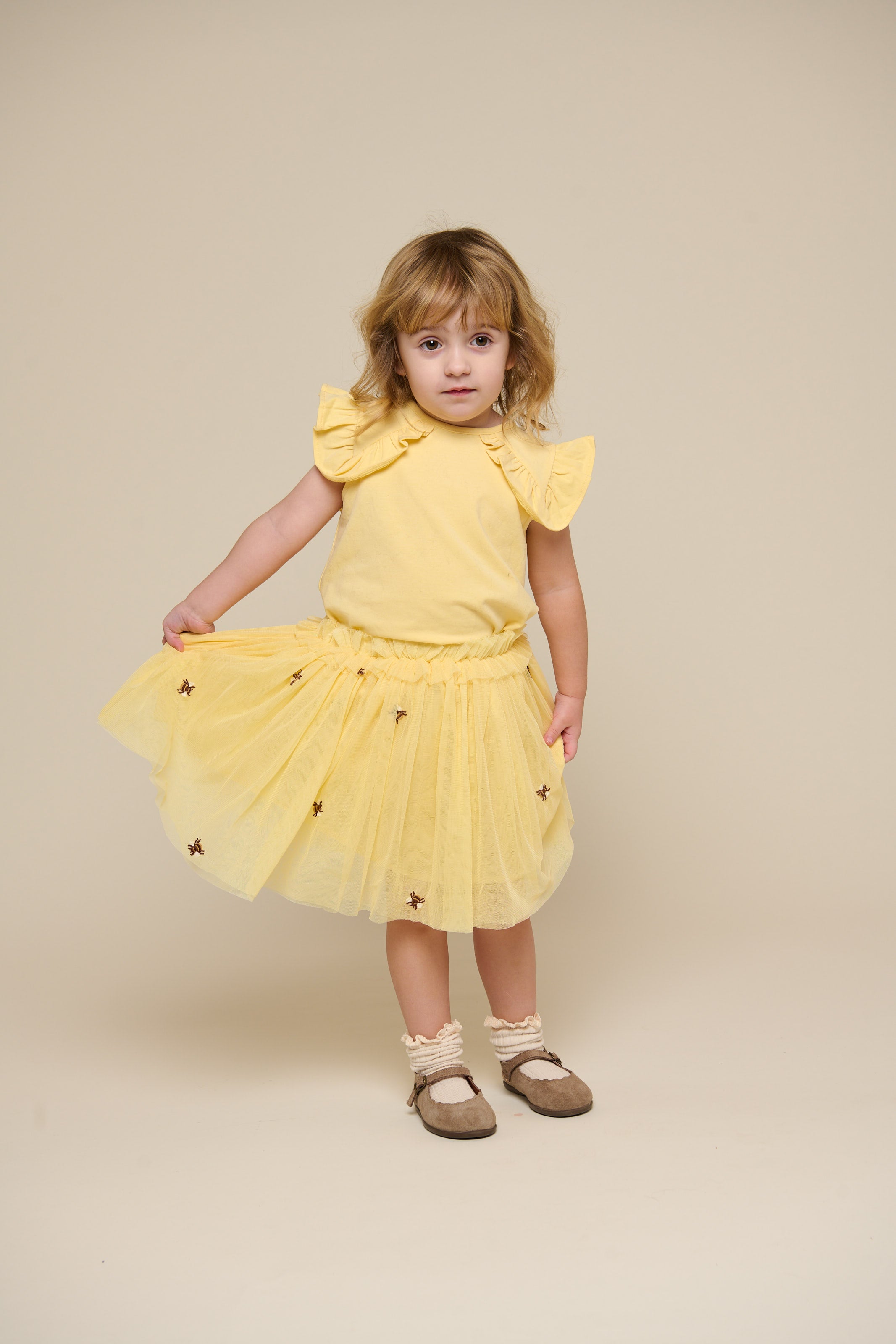 Jersey Top met Ruche - Kids - Sunlight | 101265 Selma