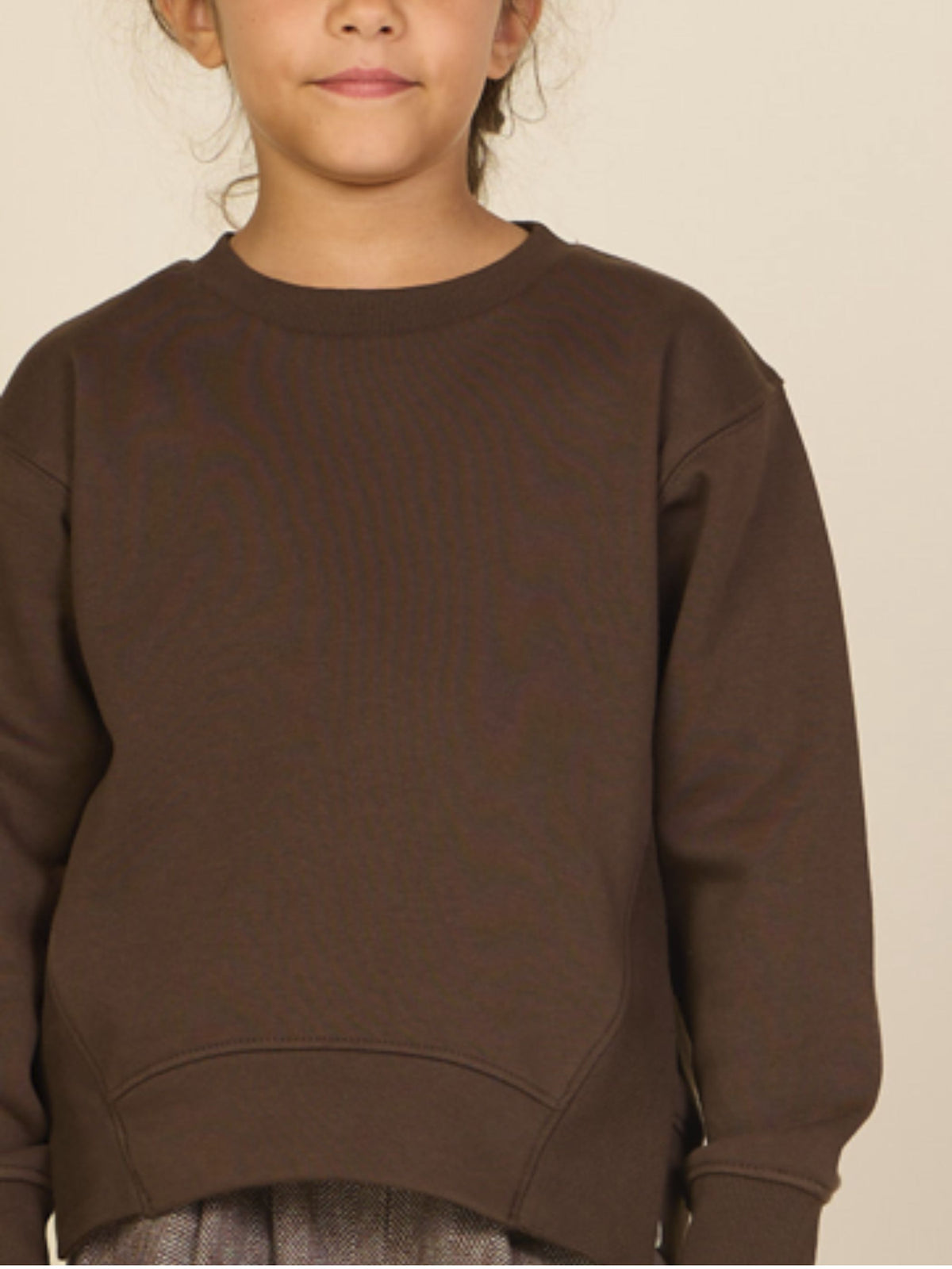 Sweatshirt met ribdetails Tween - Dark Brown | 101627 Zoe